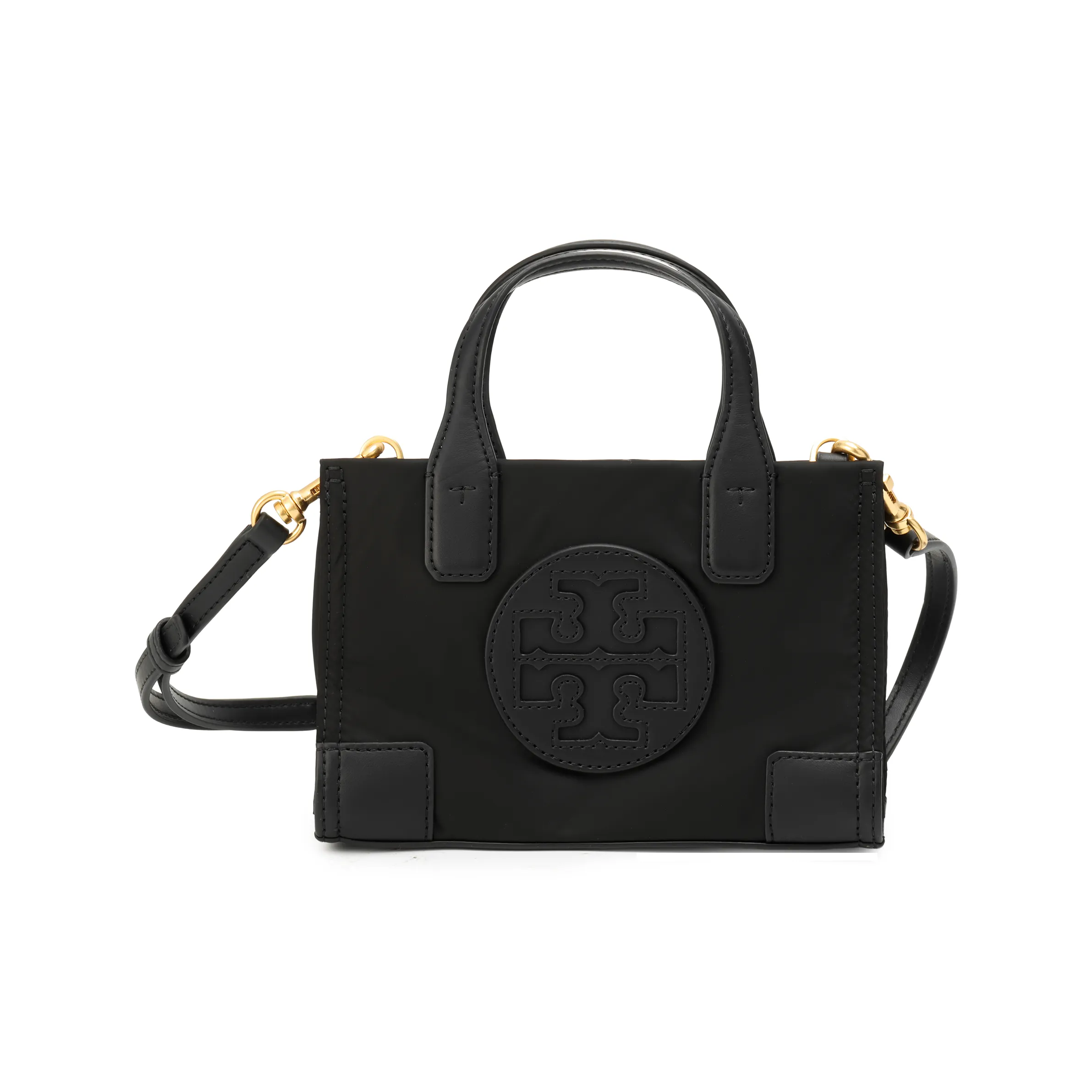 TORY BURCH Ella Ткань Тоут Сумка Сумка для покупок Сумка через плечо Сумка Экстра малый Женская Черная