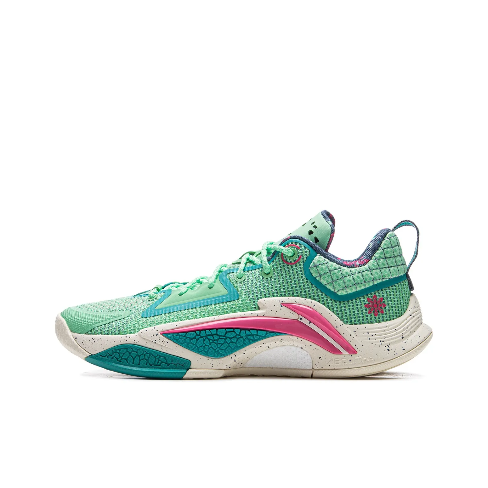 LiNing BadFive Hunter 1 Slip Resistant Coverage Lightweight Rebound Low Top Outdoor Basketball Shoes Men's Green