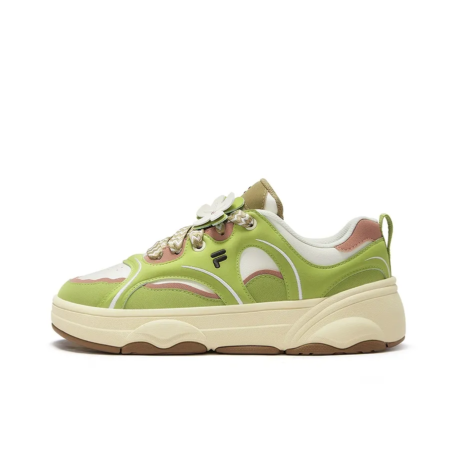 FILA FUSION WINDROUND Wear-Resistant Low-Top Skateboard Shoes Women's Green White