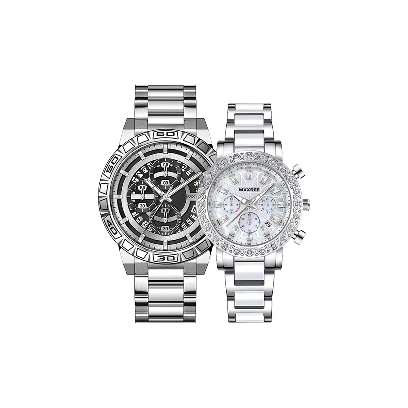 MXXSEE Коробка Greeting Card Writing Service Кварцевый механизм Нержавеющая сталь Ремешок для часов Унисекс Черный циферблат