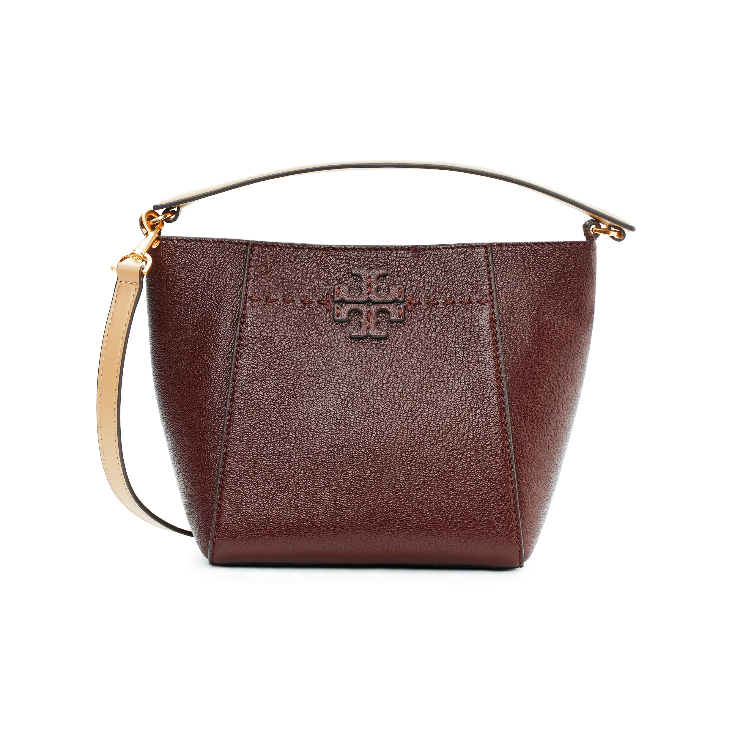 TORY BURCH McGraw Личиевая кожа Сумка-ведро Сумка через плечо Сумка Маленькая Женская Бургунди