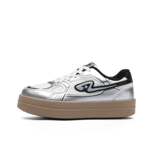 RENBEN Кроссовки для скейтбординга Low Top Серебристо-черные Женские