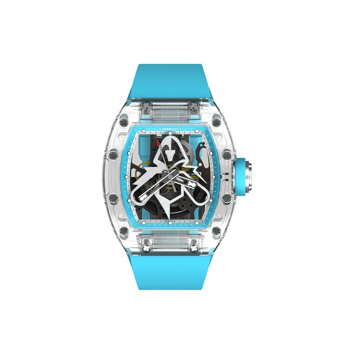 CRONUSART Sapphire Series The Lone Brave Automatic Mechanical Movement Rubber Strap Watch Men's Watches Cut Out Dial