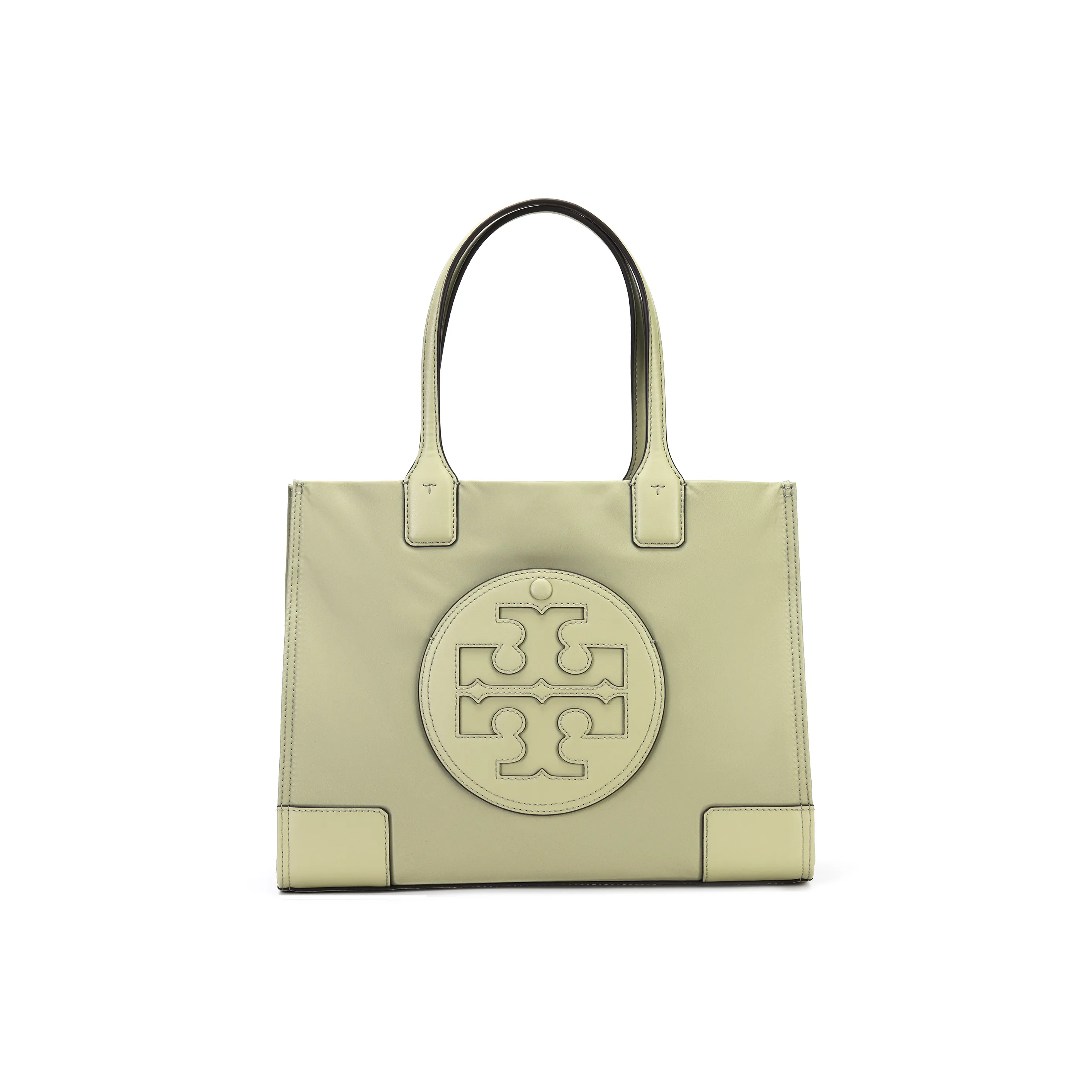 TORY BURCH Ella Fabric Artificial Leather Tote Bag Shopping Bag Shoulder Bag Handbag Small Size Women's Olive Green