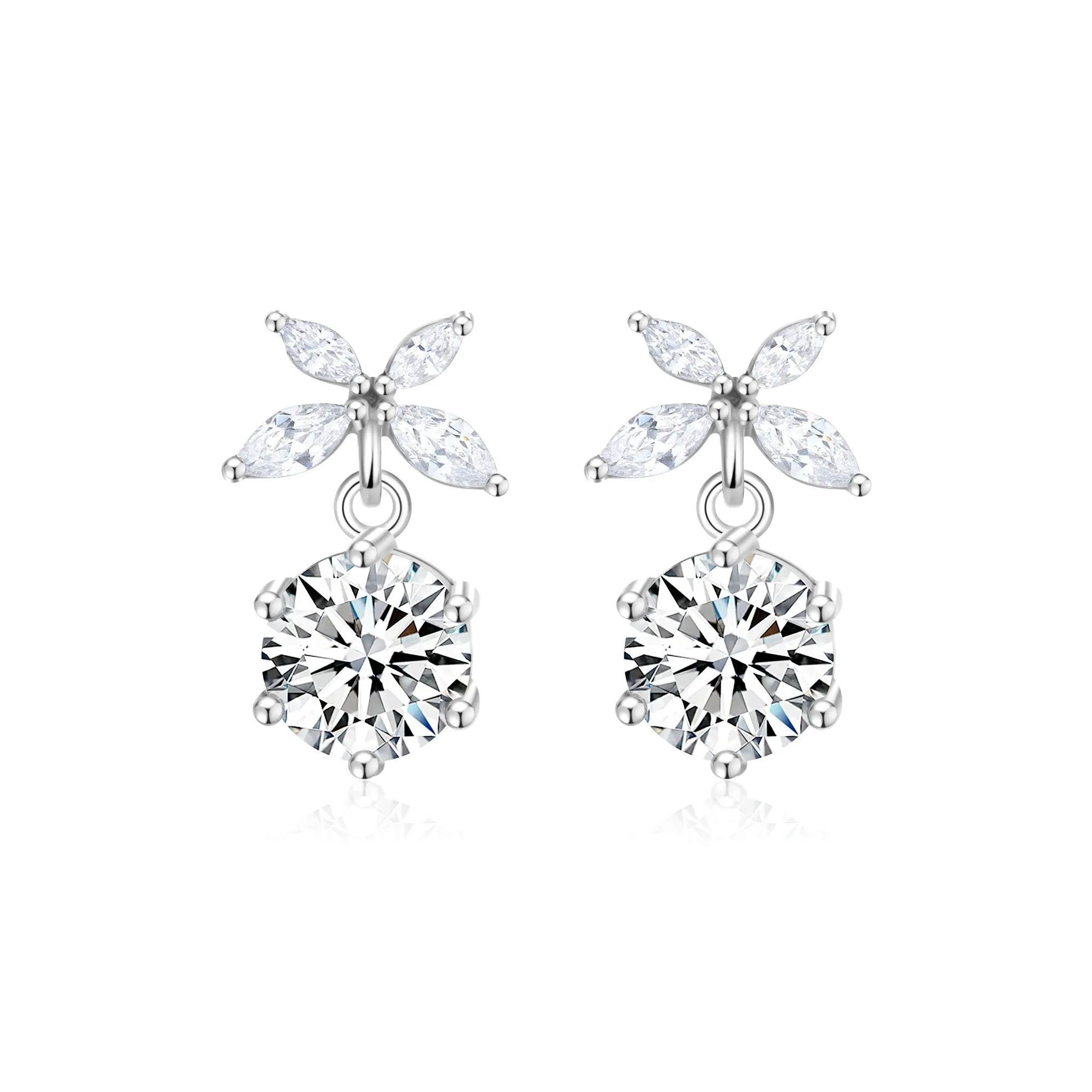 Lao Feng Xiang S999 Silver Earrings Women's