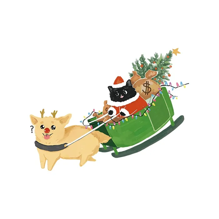 QINGSHANQIHAI Олень Рождество Кошка Безводное Граффити Татуировка Наклейка