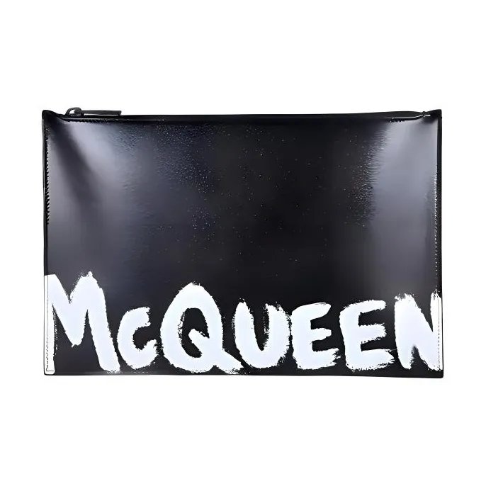 Alexander McQueen Cow Leather Clutch Men's Black