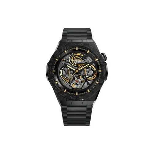 RARONE Механический Movement Мужские часы Little Twin Stars Collection 44 мм Черные