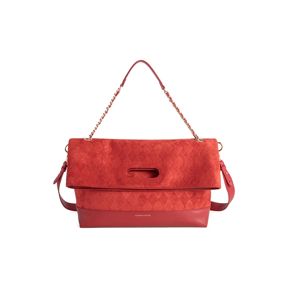 CLEVER KETCH Замшевая сумка через плечо сумка женская красный зеленый