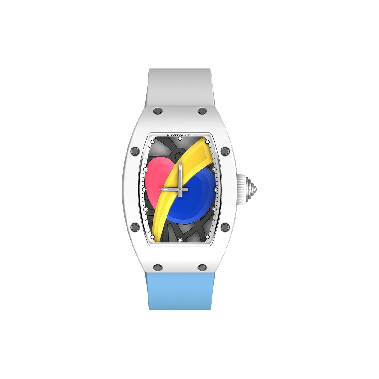 CRONUSART Ceramic Collection Automatic Mechanical Movement Rubber Strap Watch Women's Watch White Dial