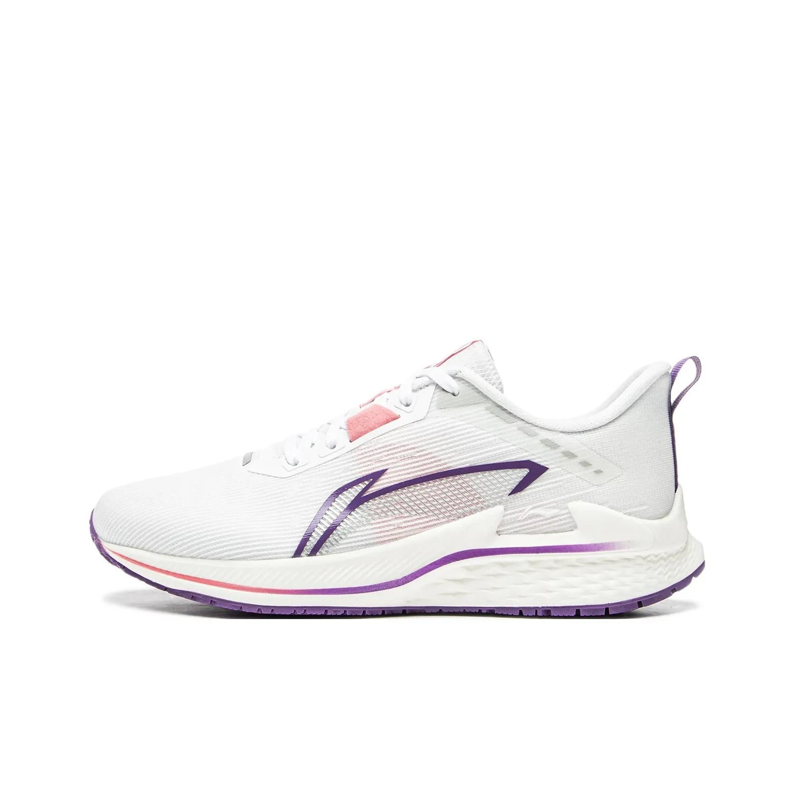 LiNing Slip-resistant Abrasion-resistant Breathable Low-top Casual Running Shoes Women's White Purple