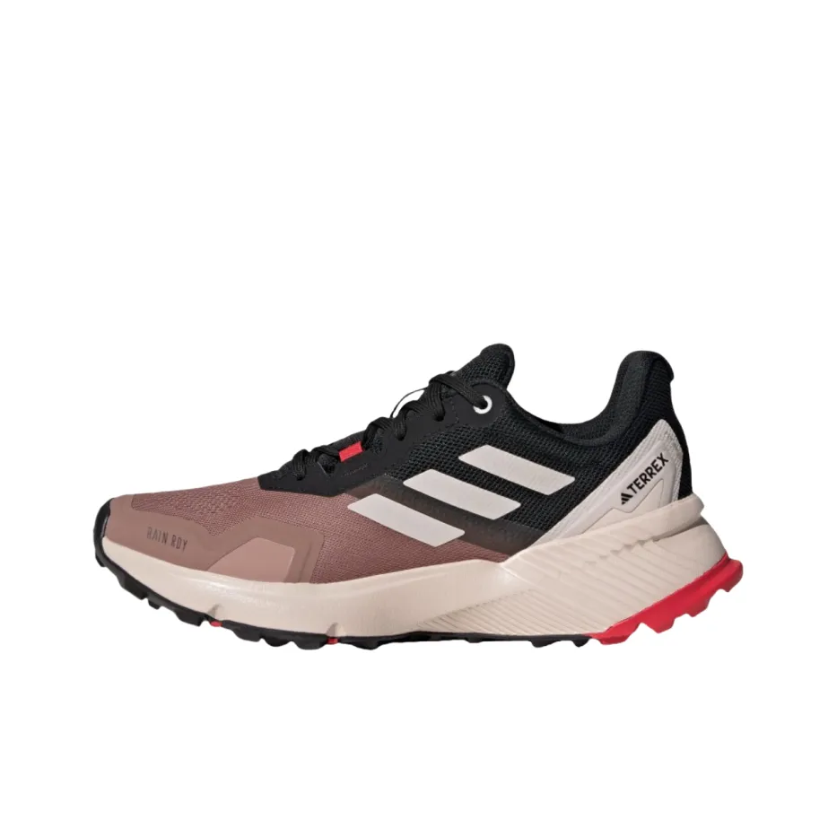 Adidas Terre Slip Resistant Abrasion Resistant Низкие Кроссовки для Беговых Пути Женские Черные Розовые