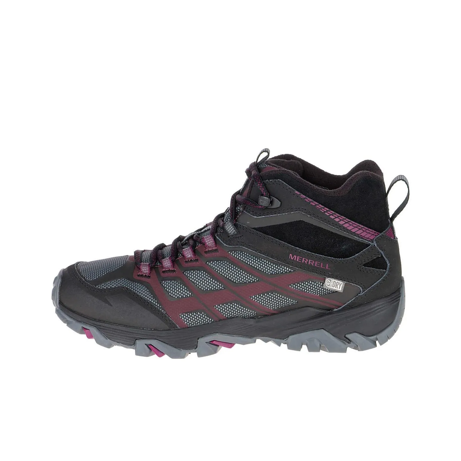 MERRELL Moab Slip Resistant, Abrasion Resistant, Waterproof Mid Top Hiking Shoes Women's Black Purple