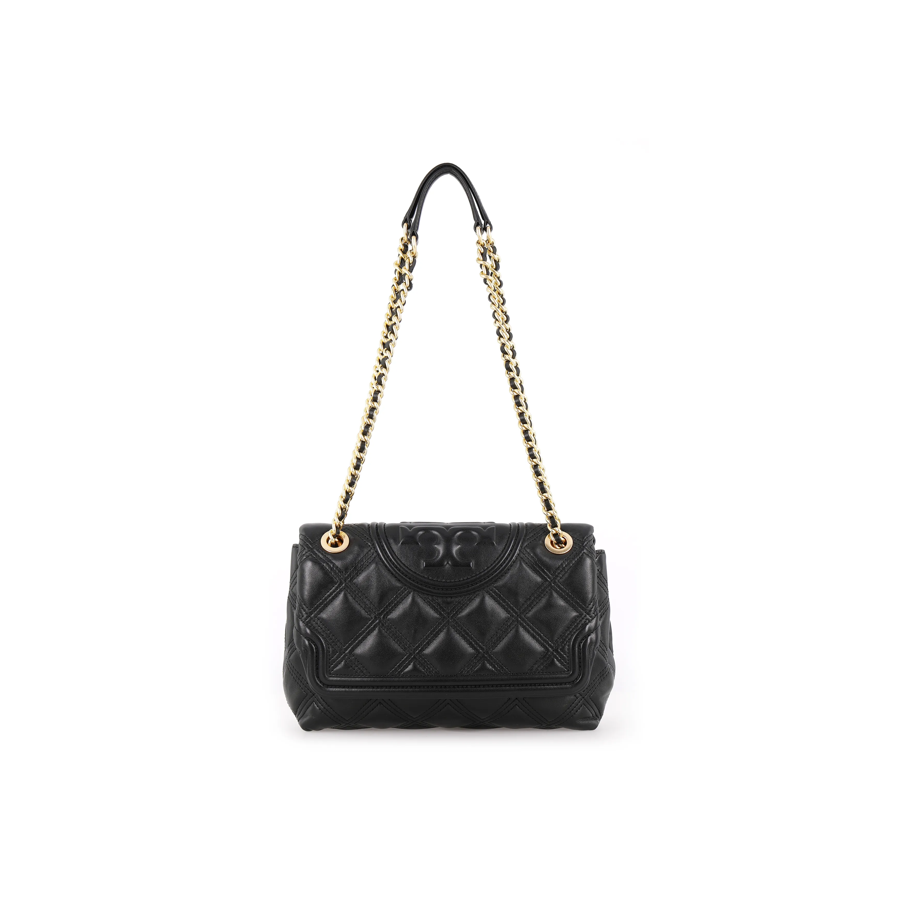 TORY BURCH Fleming Sheepskin Chain Bag, Shoulder Bag, Crossbody Bag Women's Black