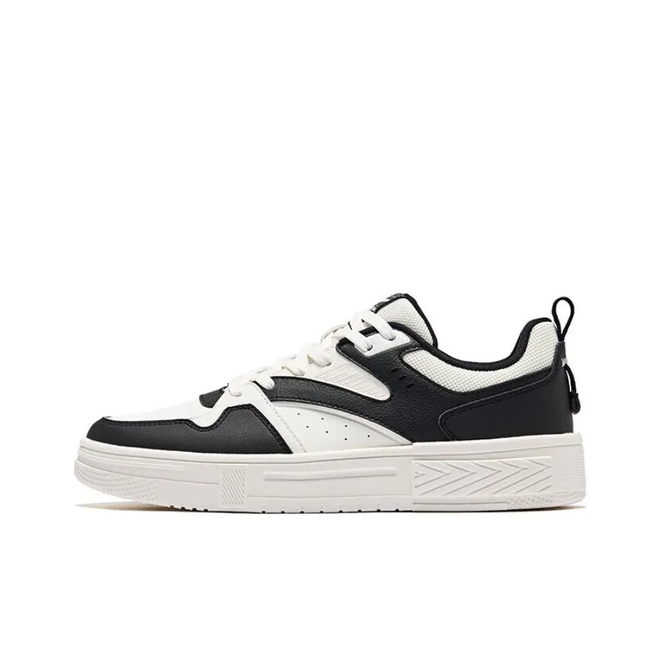 Erke Yang Fan Anti Slip And Wear Resistant Lightweight Low Top Skateboard Shoes Men's White Black