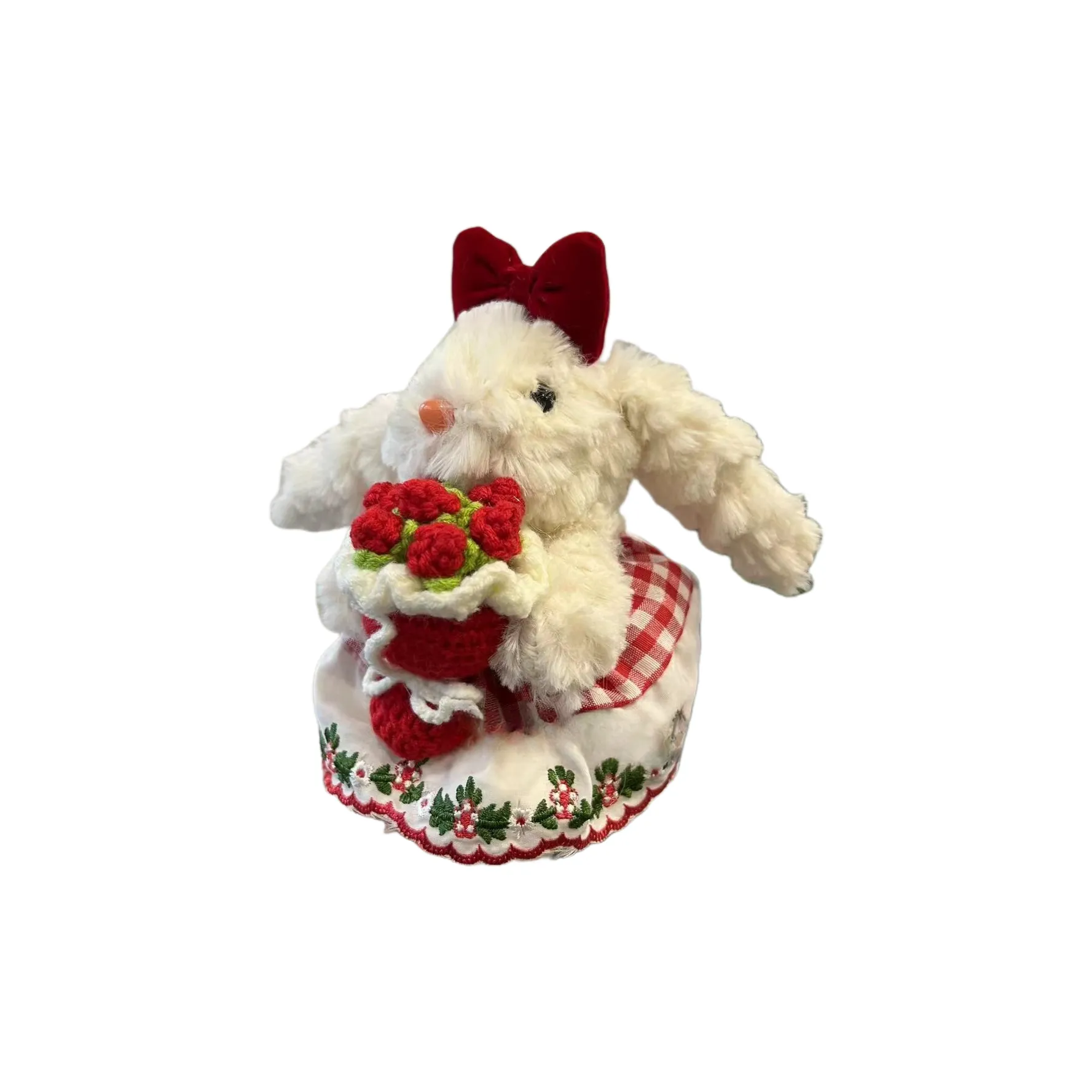 CHUNTUSHU Диснеевские персонажи Милый кружевное платье принцессы с красными цветами юбка и ушки кролика куклы