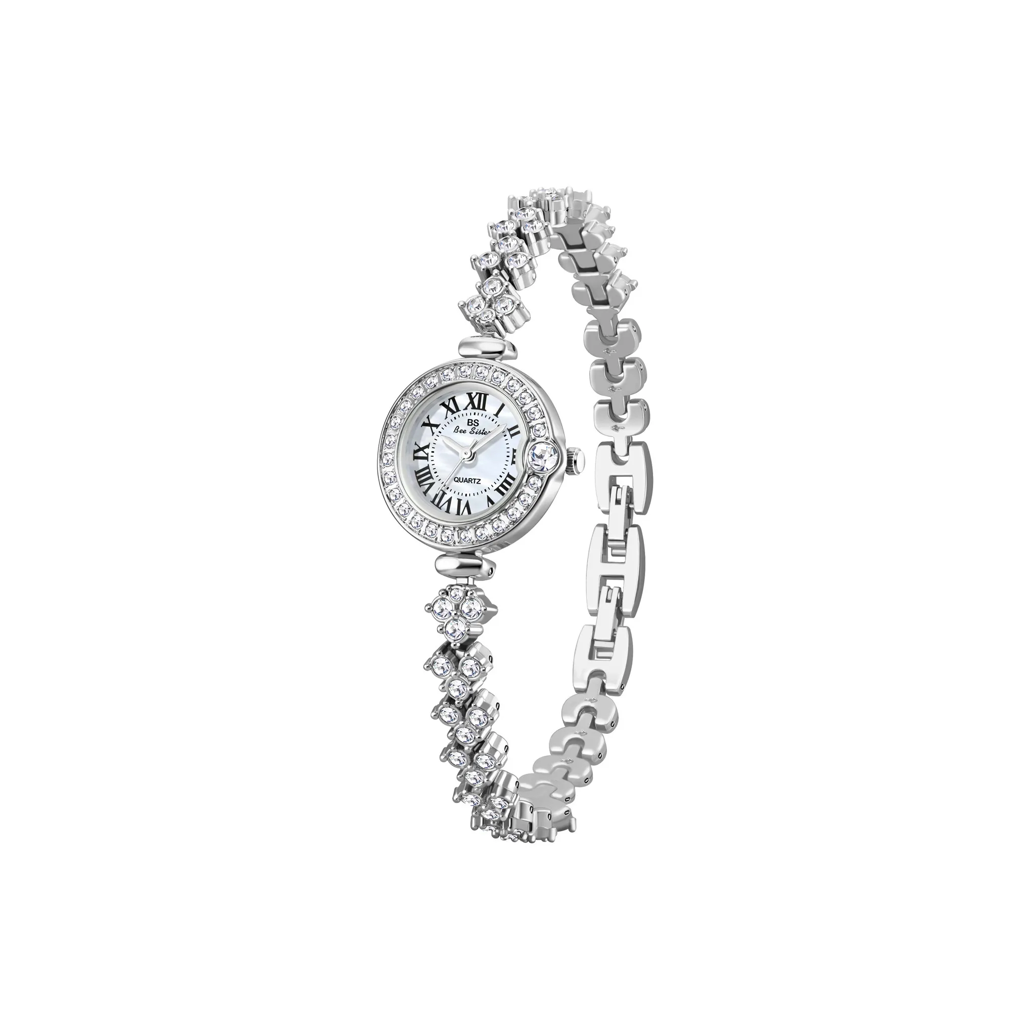 BS Bee Sister Кварцевый механизм нержавеющая сталь ремешок женские часы жемчужная раковина цвет циферблат часов