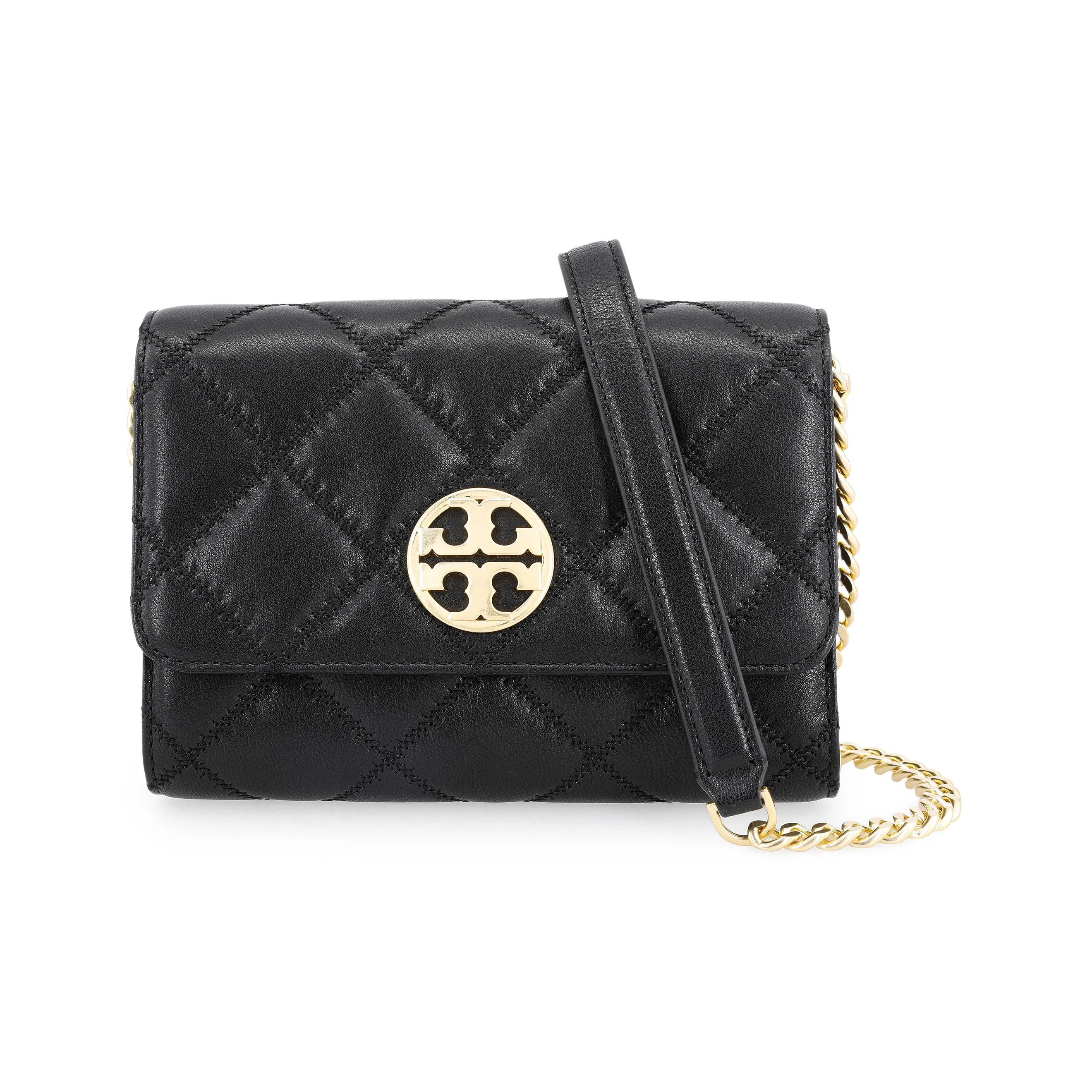 TORY BURCH TB Willa Cow Leather Shoulder Bag Crossbody Bag Women's Black