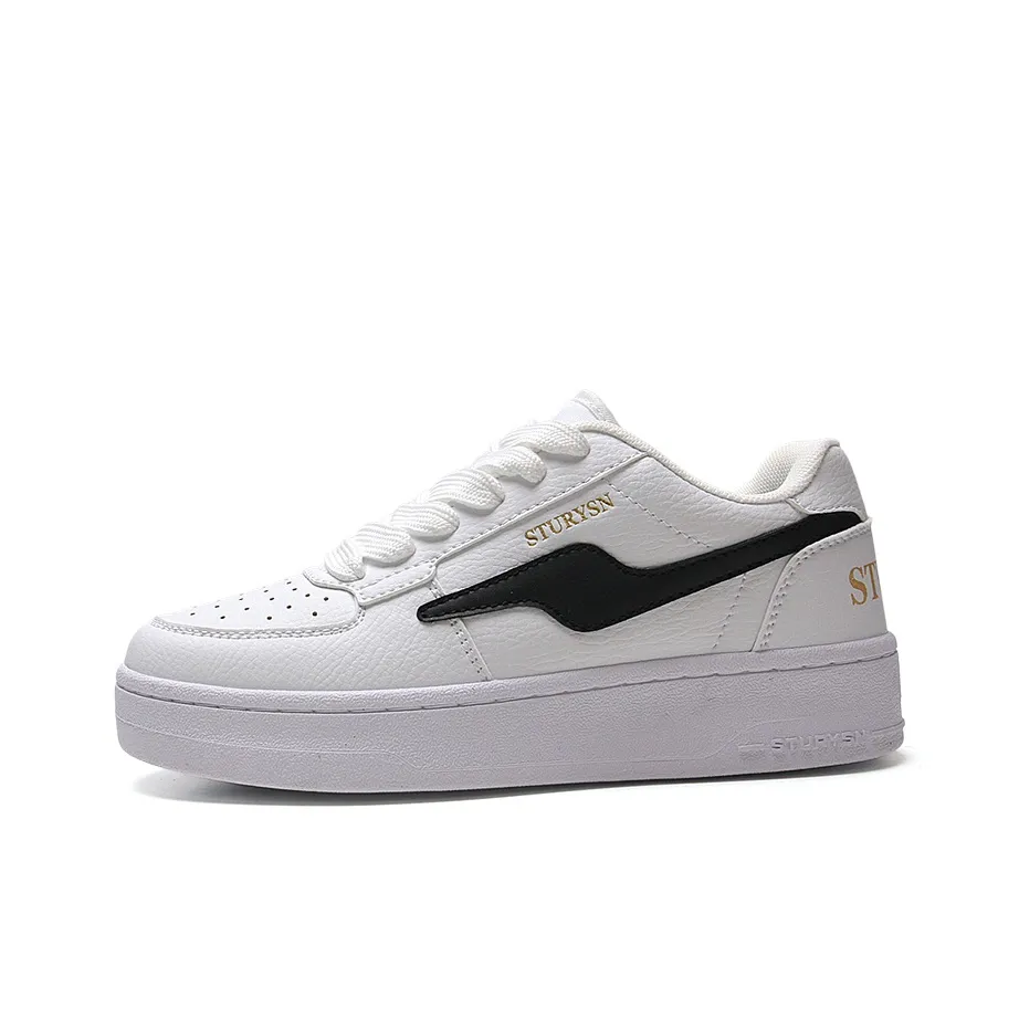 STUR YSN Износостойкий Легкий Низкий Топ Кроссовки для скейтбординга Женские Белый Черный