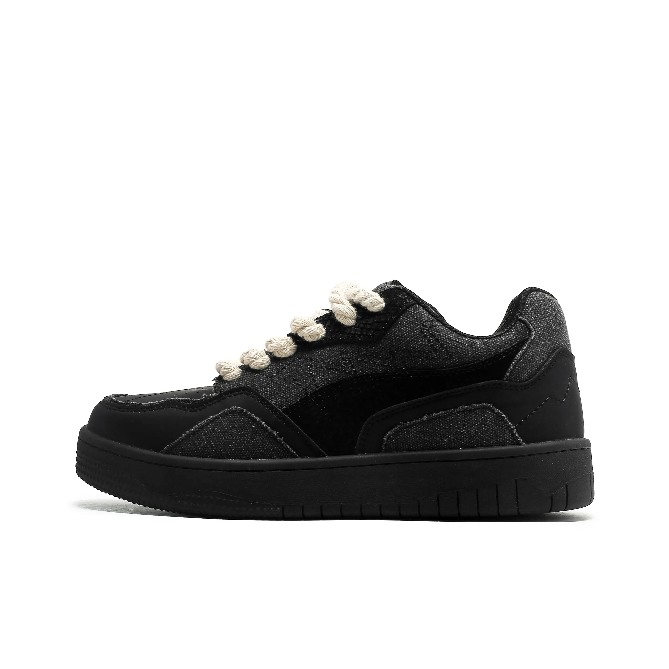 Hong Kong Meng Slip Resistant, Breathable, Height Increasing Low Top Skateboard Shoes Unisex Black