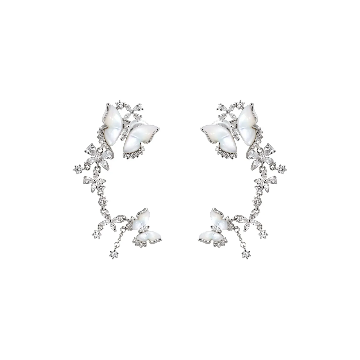 BOONEE ALUS Белая раковина 925 пробы стерлинговое серебро серьги с застежкой-снэп женские