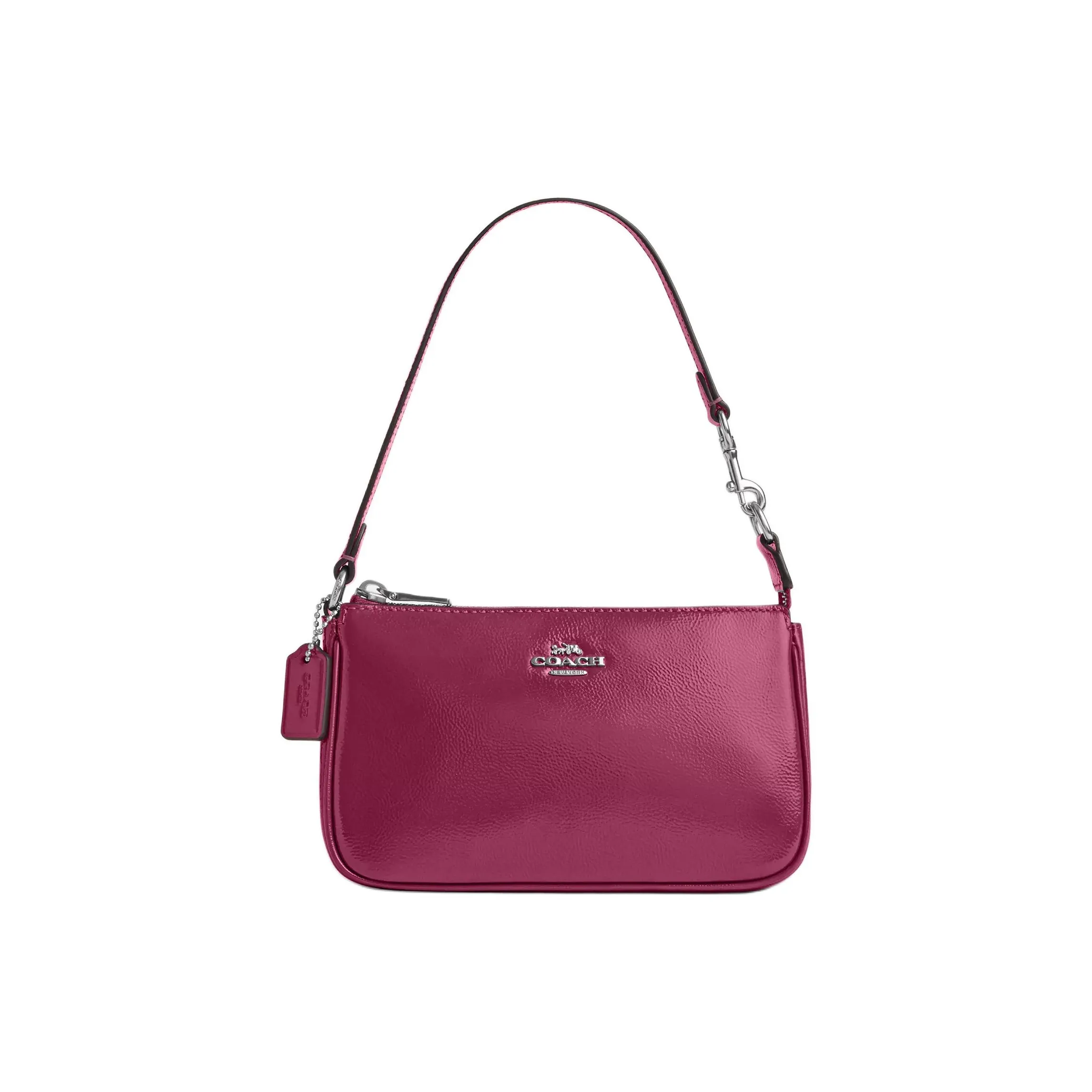 COACH Nolita Лакированная кожа Сумка Маленькая Женская Серебряный и Розовый