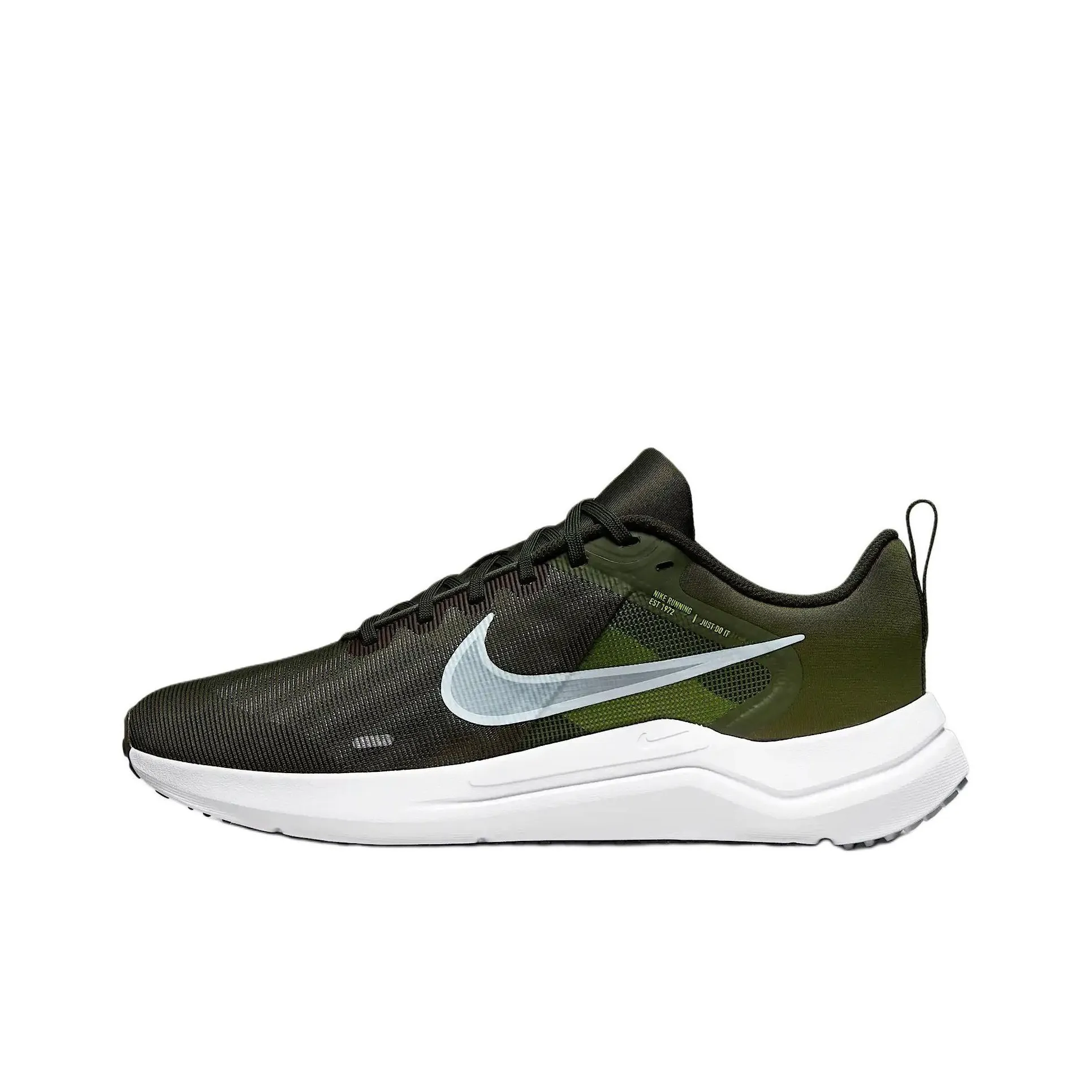Nike Downshifter 12 Slip Resistant Abrasion Resistant Low top Running Shoes Men's Dark Green