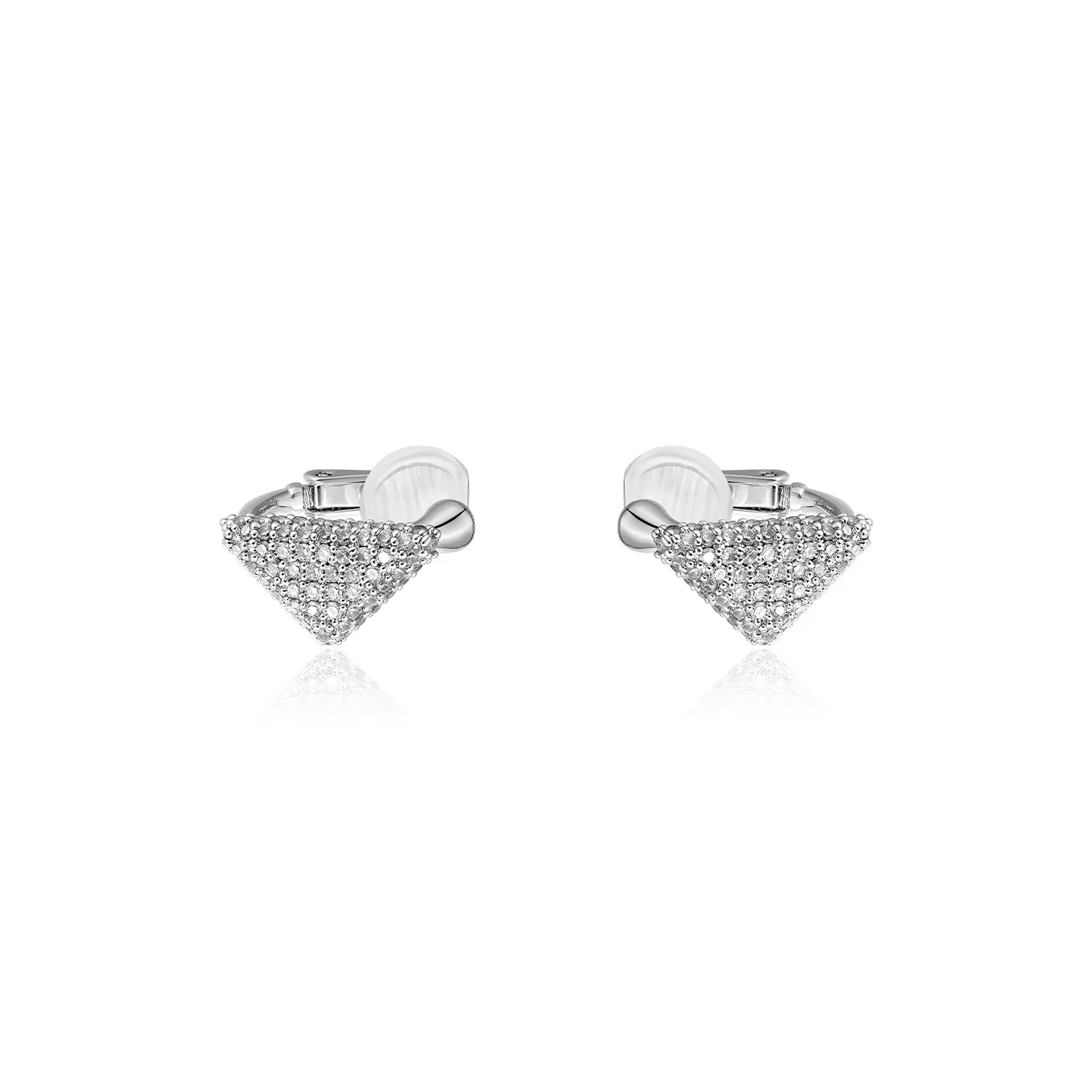 BOONEE ALUS White Gold Plated Copper Clip On Earrings Women's