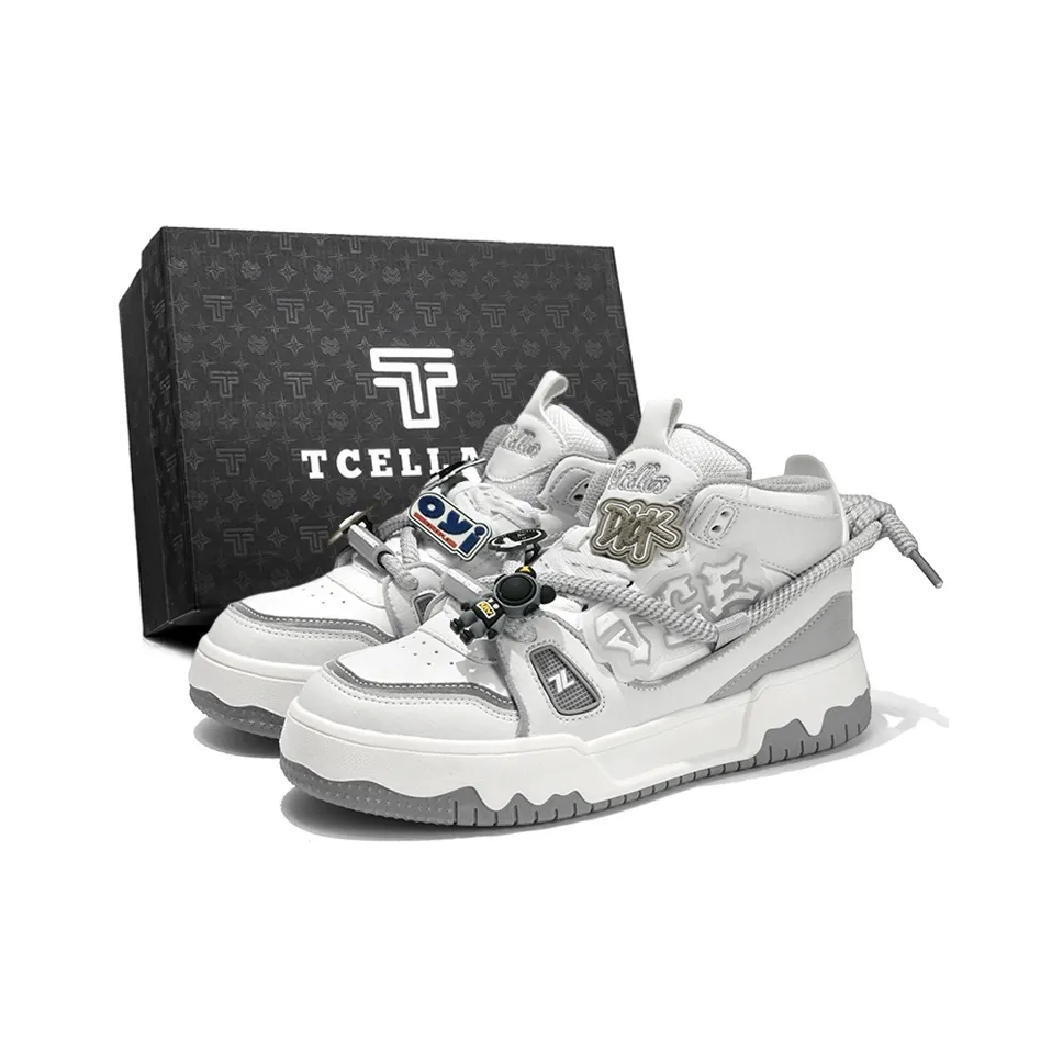 TCELLARS Warm Cushioning Wear-Resistant Lightweight Height Increasing High-Top Skateboard Shoes Unisex Exclusive Box