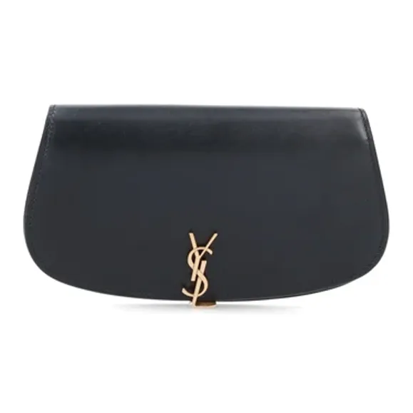 SAINT LAURENT CASSANDRA Calfskin Shoulder Bag Women's Black