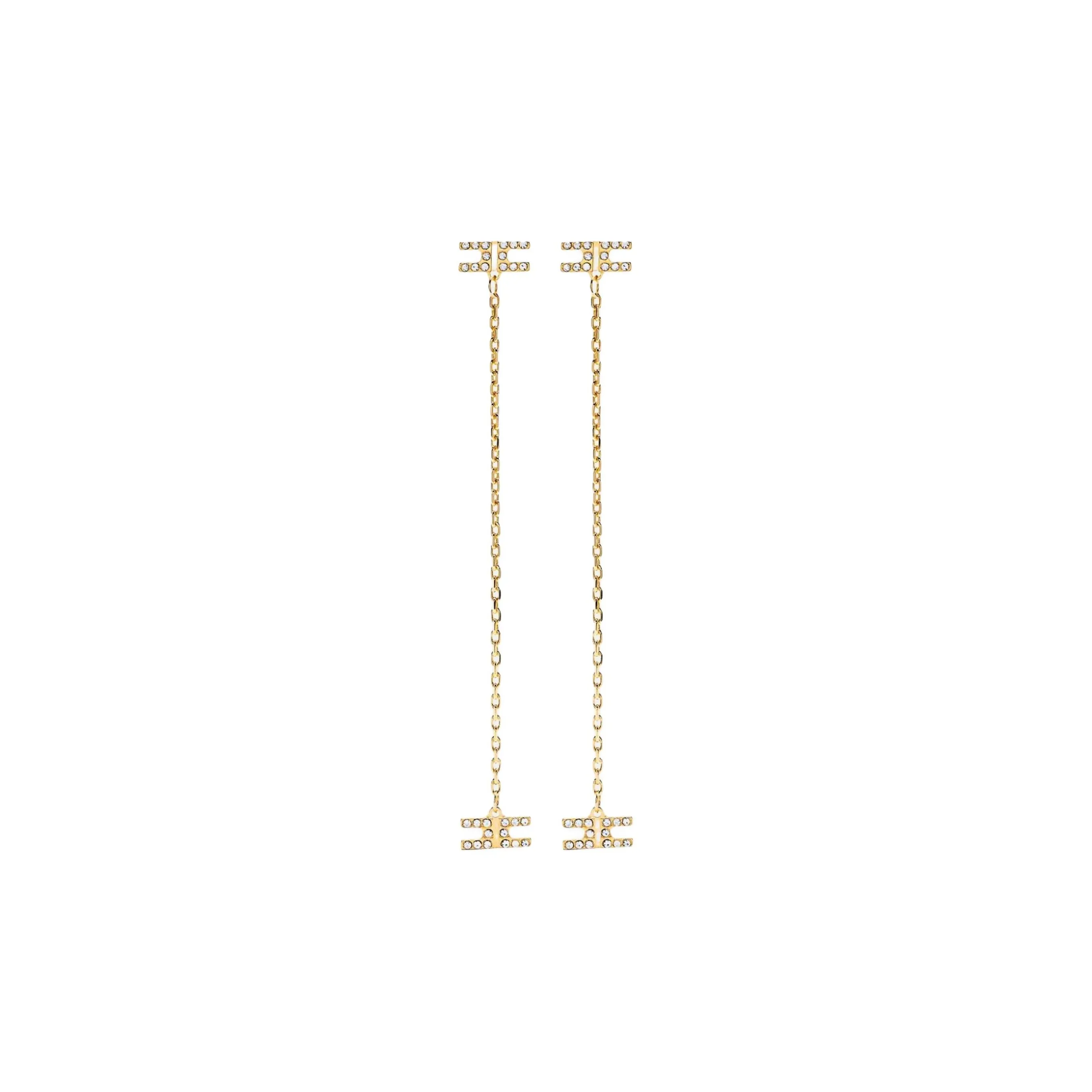 Elisabetta Franchi Embellished Dangle Designed Earrings