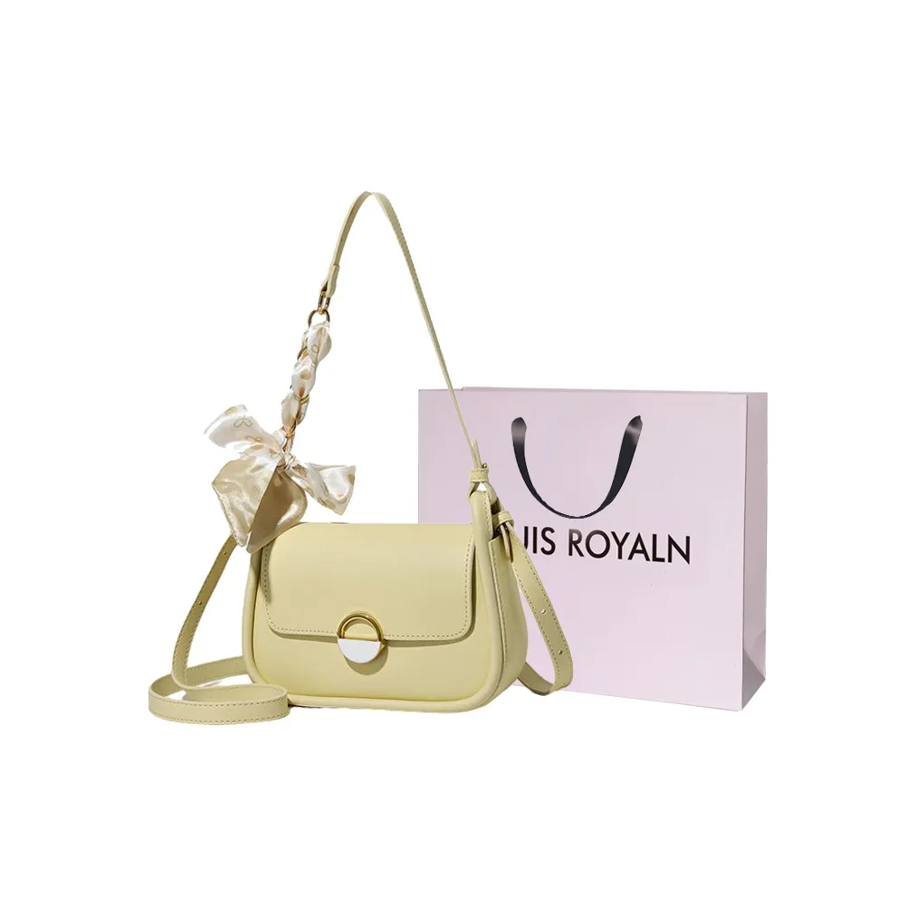 LOUIS ROYALN PU Shoulder Bag Women's Light Yellow/Black/White/Light Green