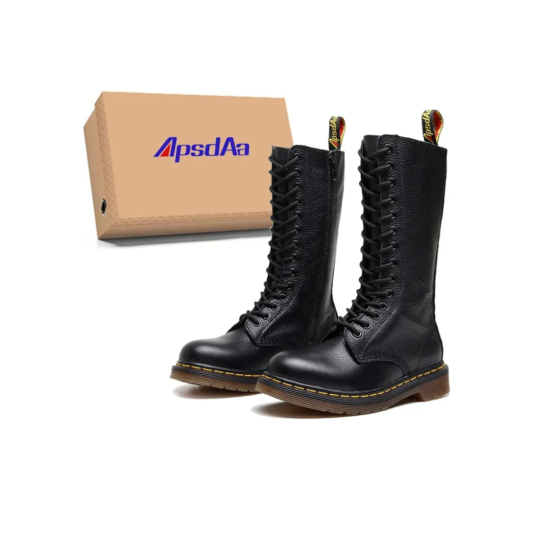 ApsdAa x SITULANG Колено Высокая Мартин Ботинок Унисекс Черный