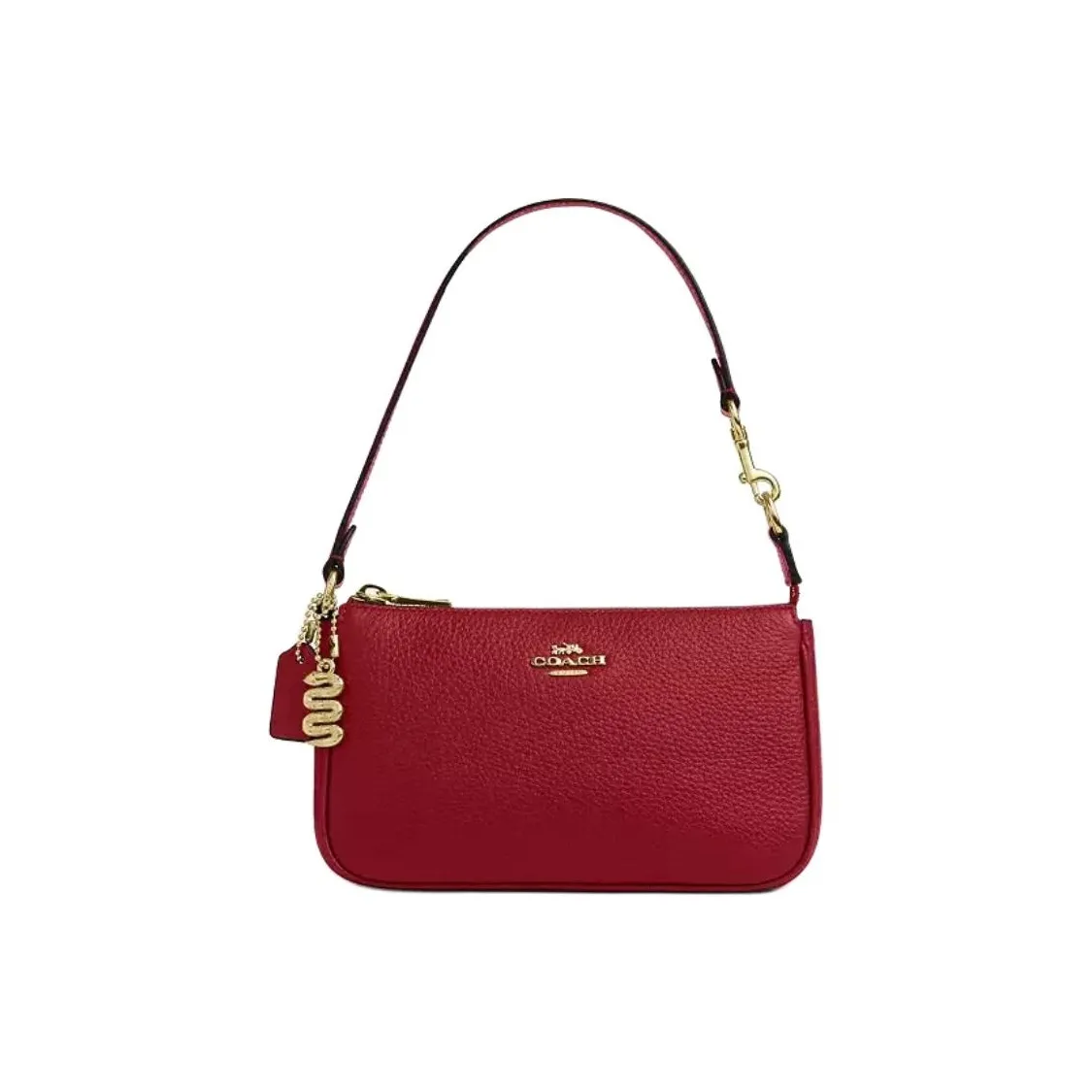 COACH Nolita Pebbled Leather Handbag Trumpets Women's Gold Rubies
