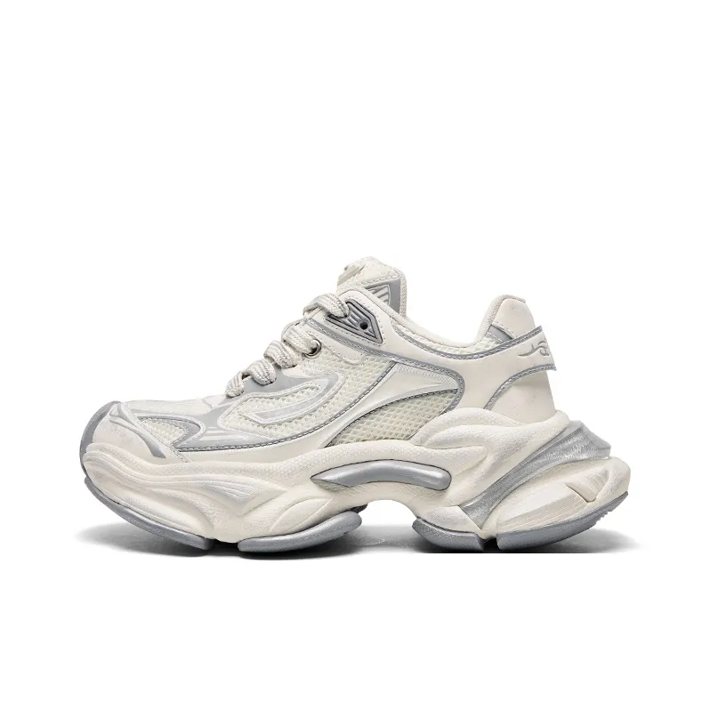 CHERYKALLY Time Swirl Cushioning Anti Slip Wear Resistant Breathable Height Increasing Low Top Chunky Sneakers Unisex
