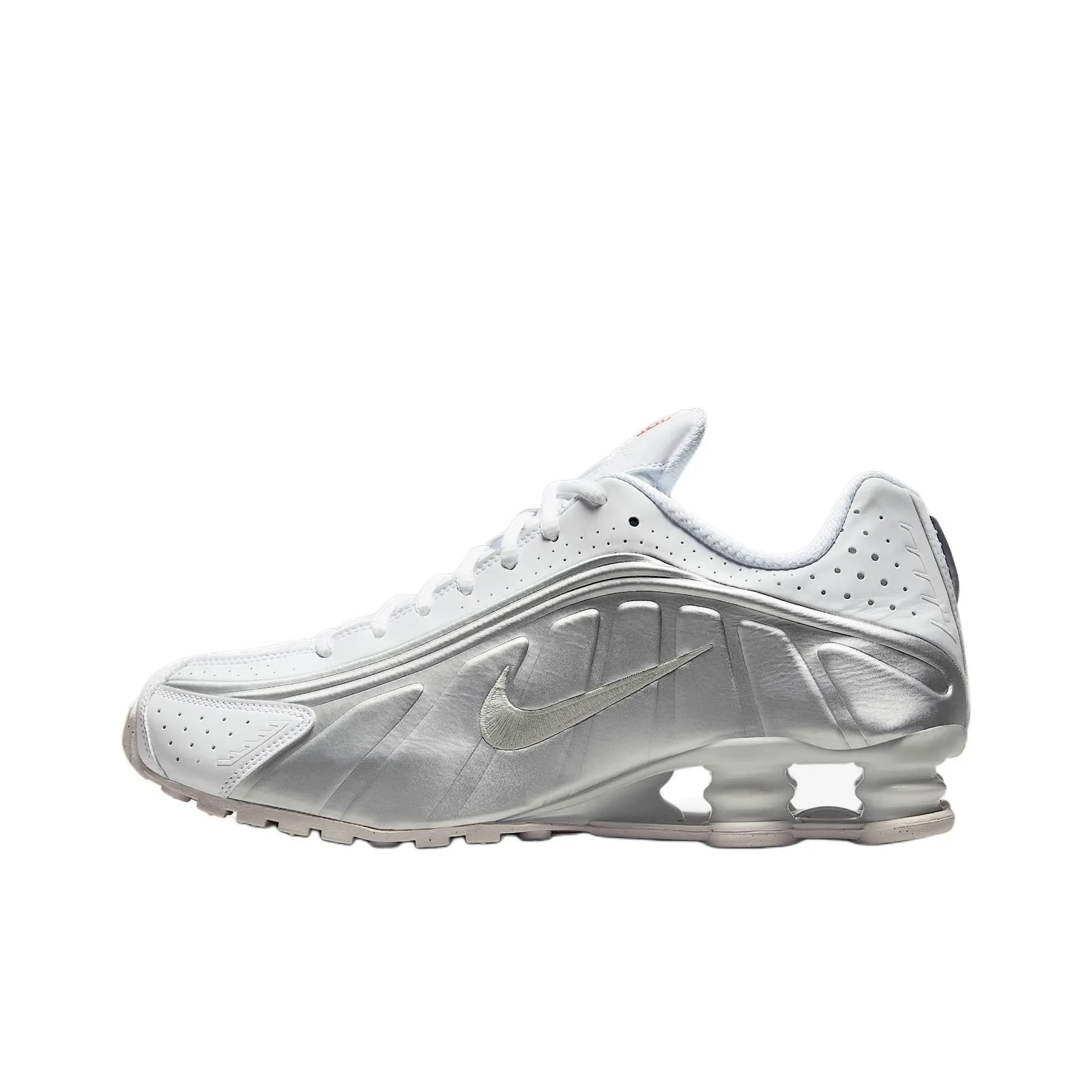 Nike Shox R4 White Bright Crimson Metallic Silver