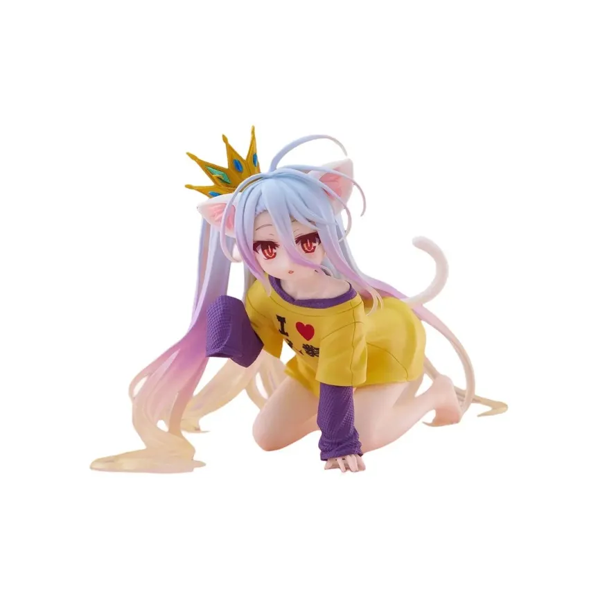 TAITO No Game No Life Desktop Cute with cat Ear T Shirt White Bonus Gifts