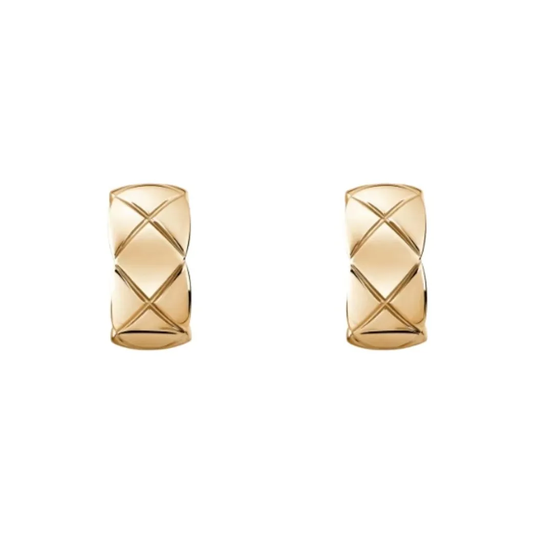 CHANEL 18K Gold Earrings Unisex