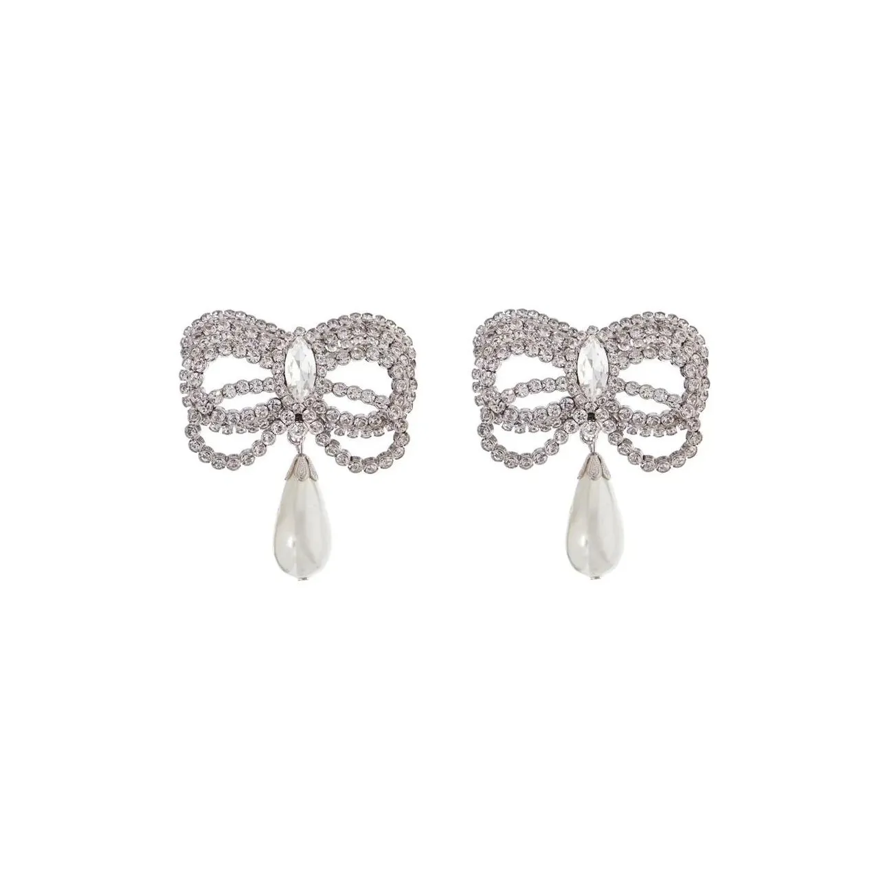 Alessandra Rich Bow Embellished Earrings