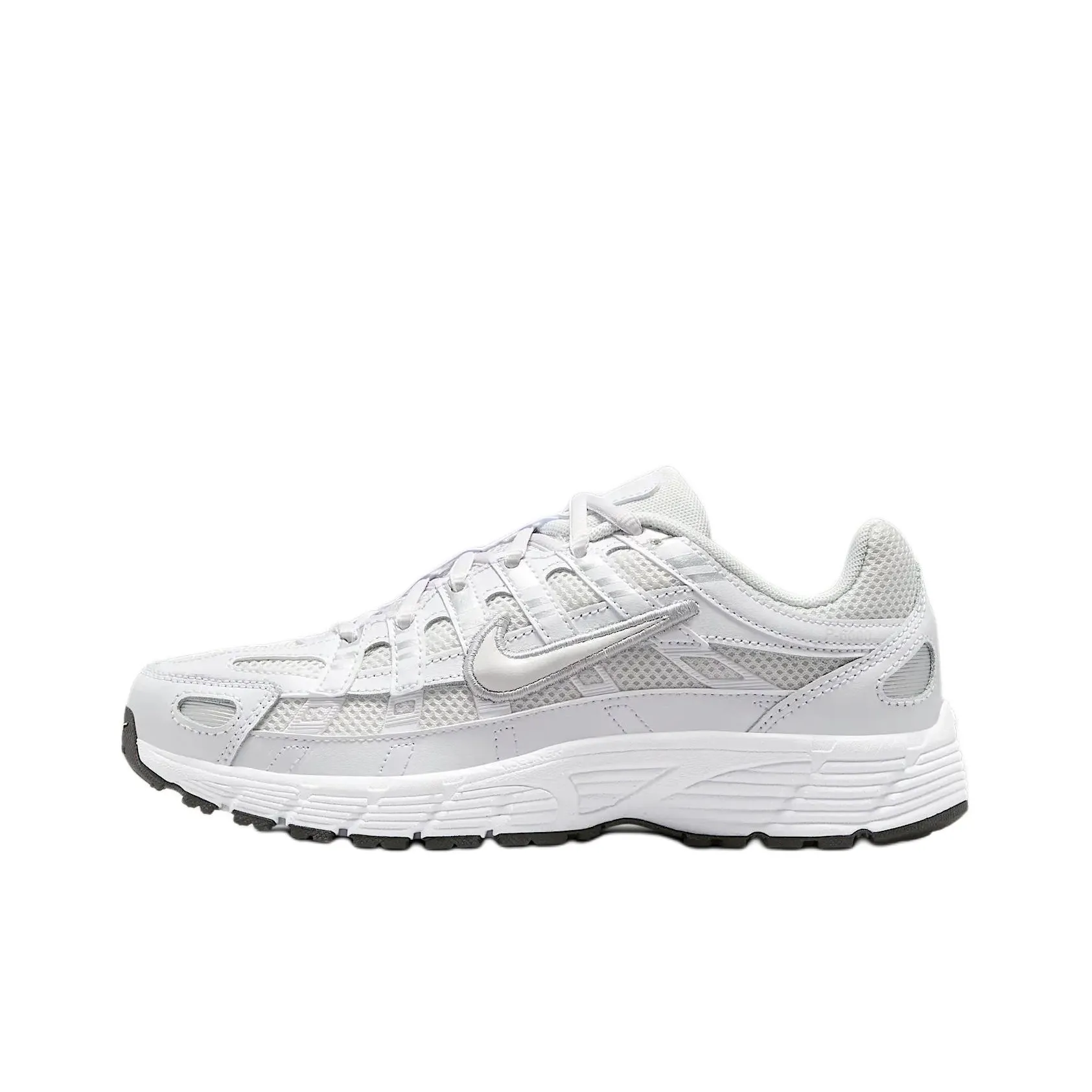 Nike P 6000 Нижняя юбка Устойчивая к истиранию Низкий топ Детские беговые кроссовки Белый