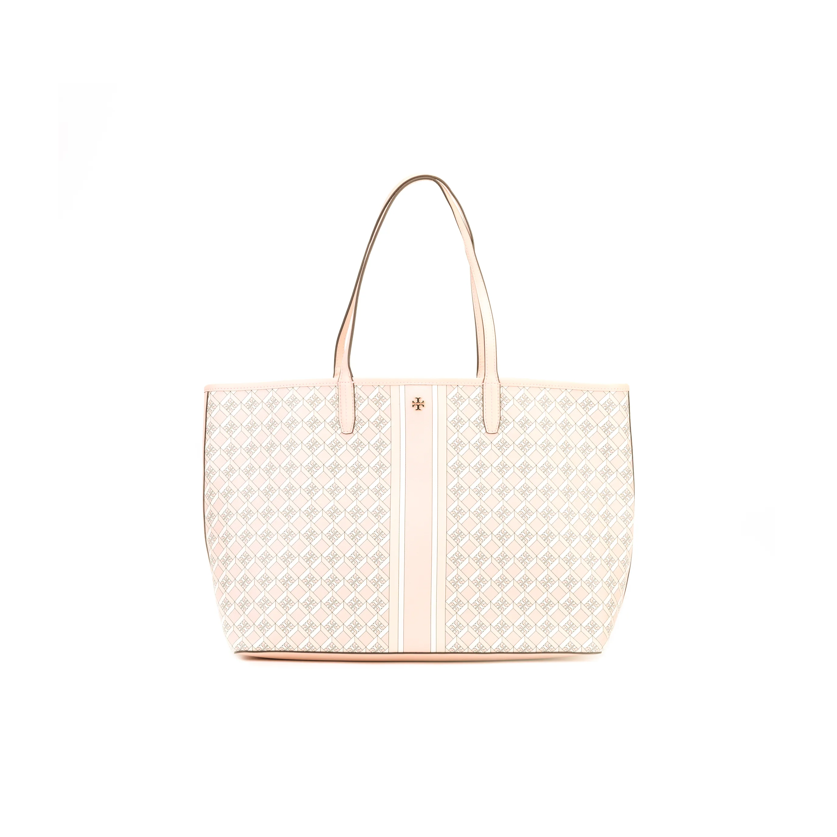 TORY BURCH Perry Coated Canvas Tote Bag, Shopping Bag, Shoulder Bag, Handbag Tubas Women's Pink Multicolor
