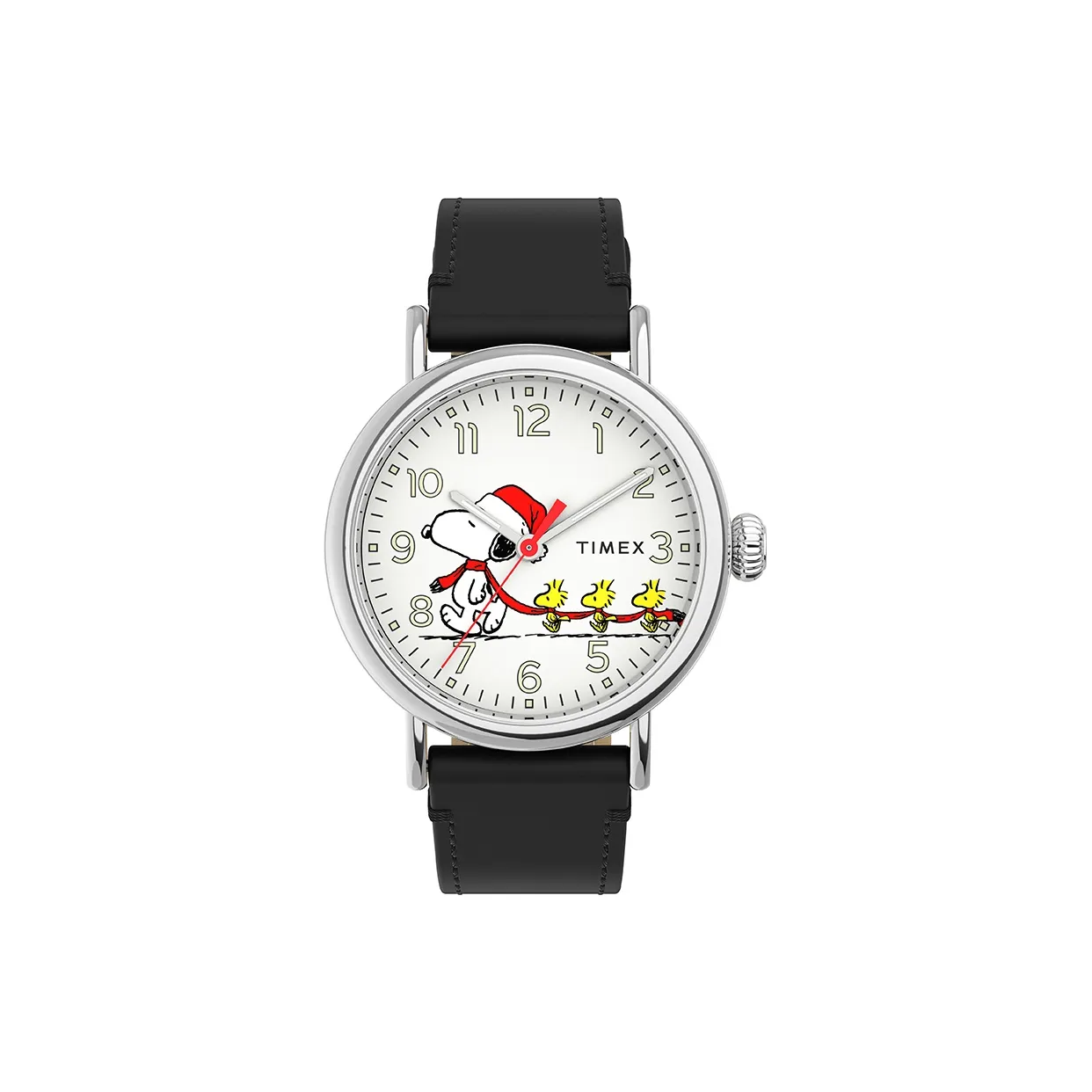 TIMEX X Peanuts Collaboration Snoopy Наручные часы Кварцевый механизм Кожаный ремешок Белый циферблат Мужские часы