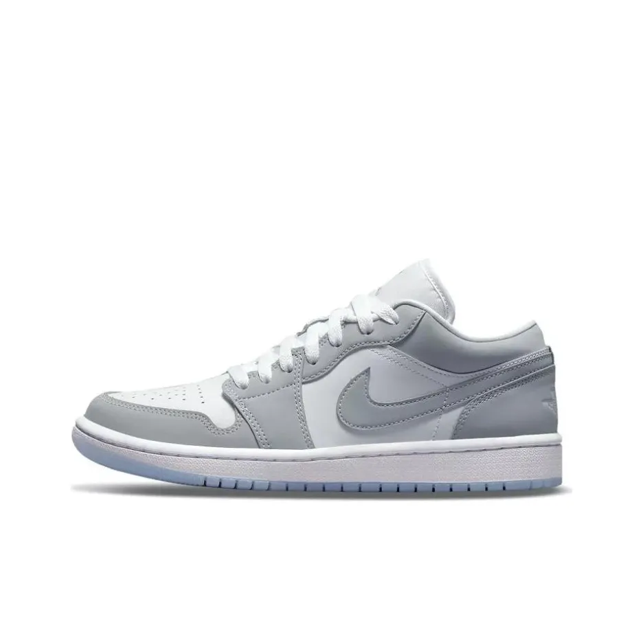 Jordan Air Jordan 1 Anti-Slip Wear-Resistant Low-Top Vintage Basketball Shoes Women's White Gray