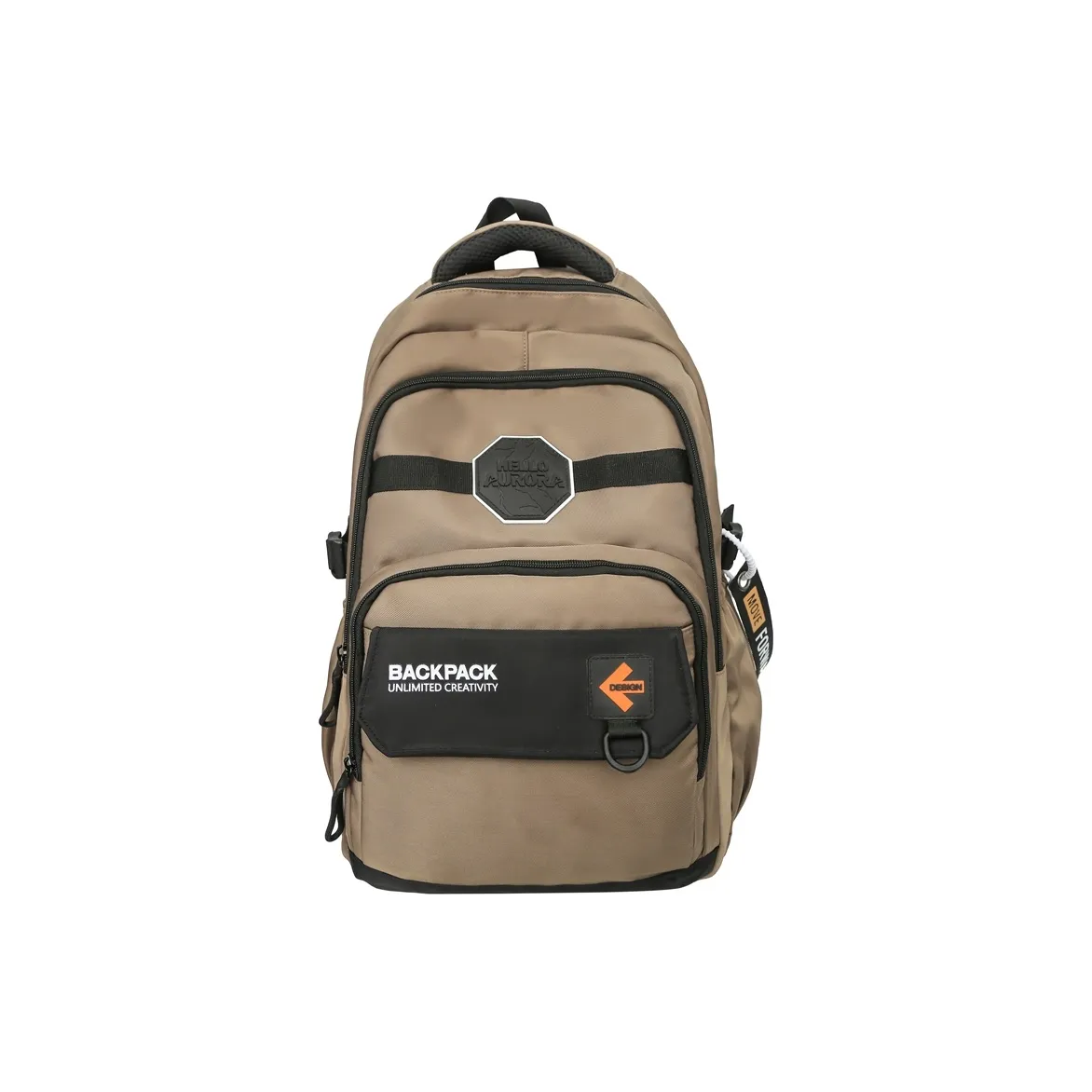 Yalu Nylon School Bag Travel Bag Hiking Backpack Unisex Trendy Khaki/Classic Black/Elegant Gray/Quality Gray Green