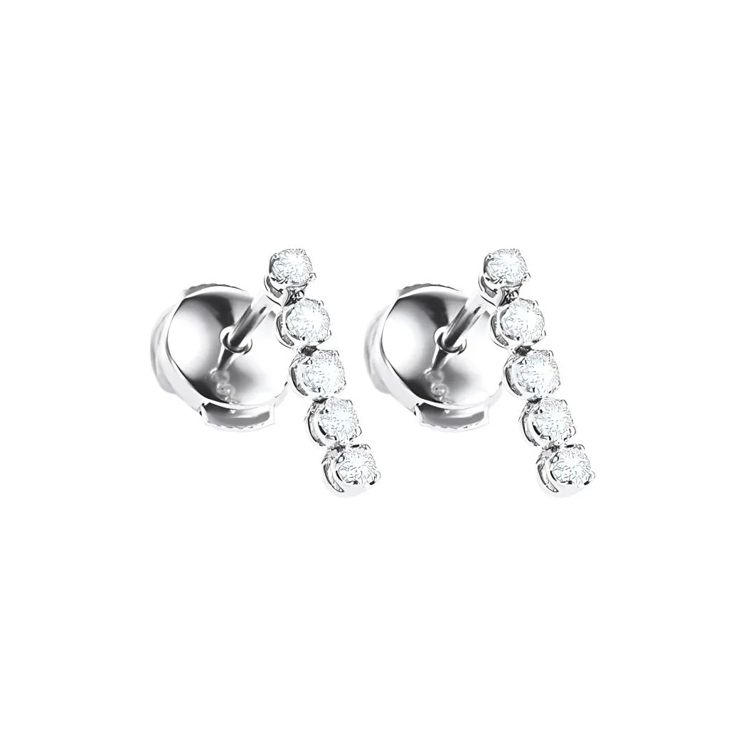 Redline White Gold, Diamond Earrings Women's Silver