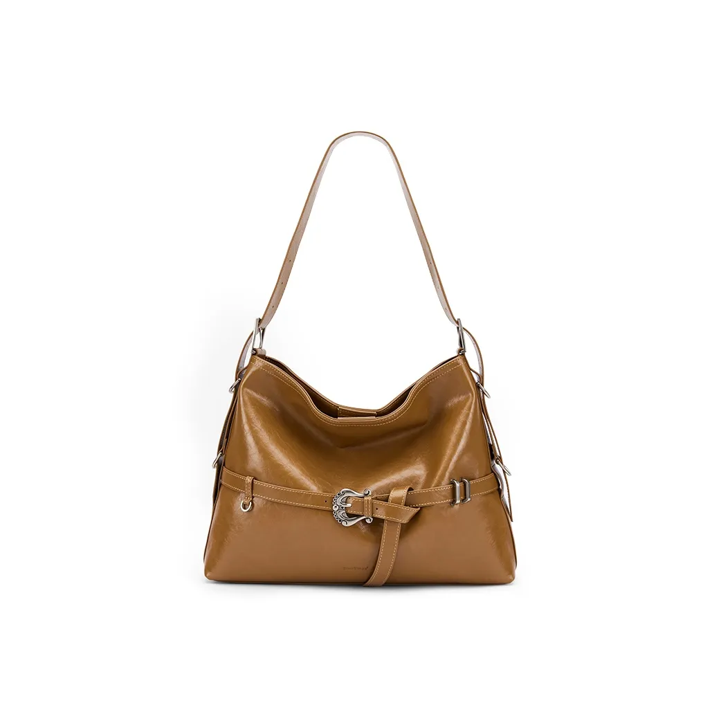 MCMIKO Сумка через плечо из коровьей кожи Женская Карамельный Коричневый