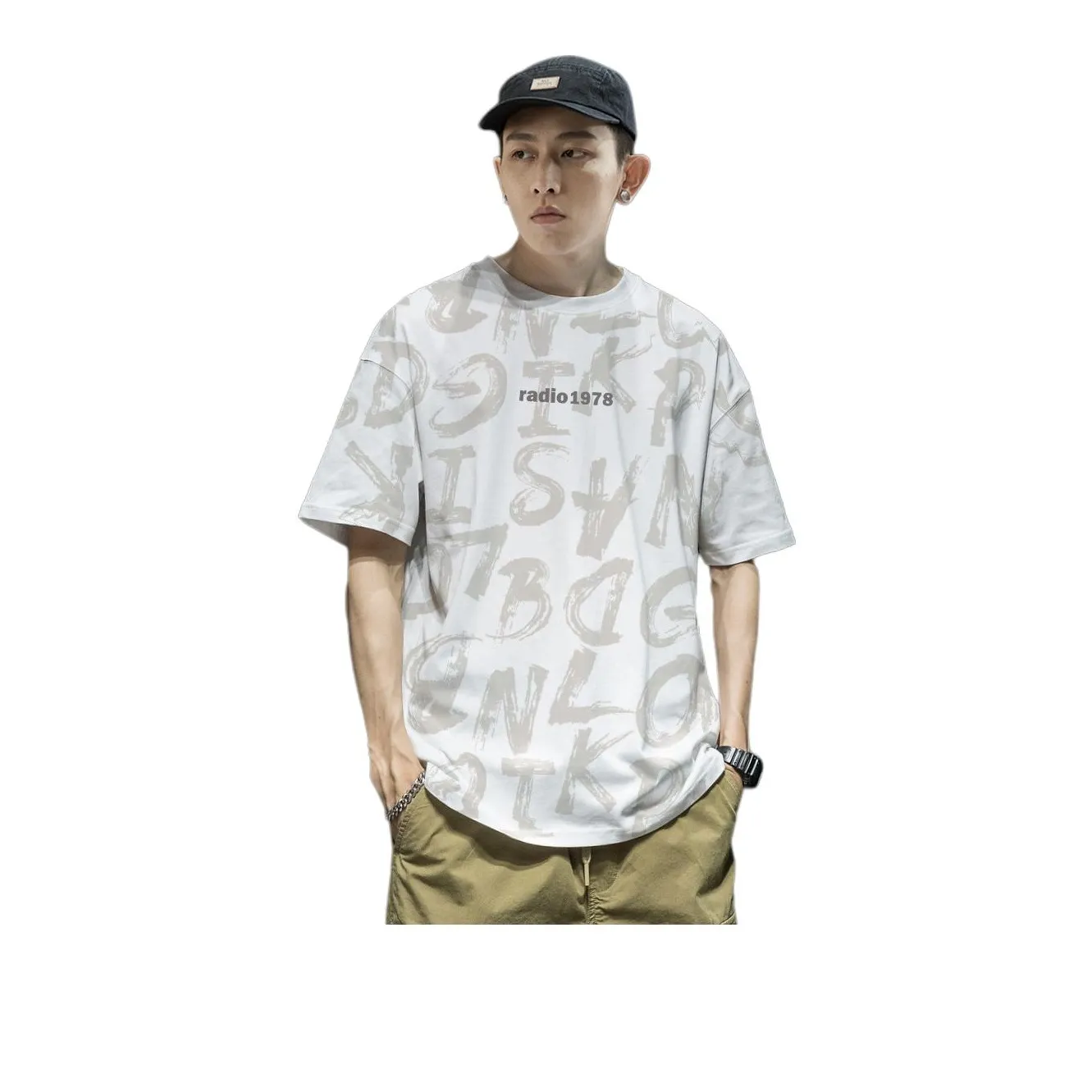 Tonlion T Shirt Men's Raw White