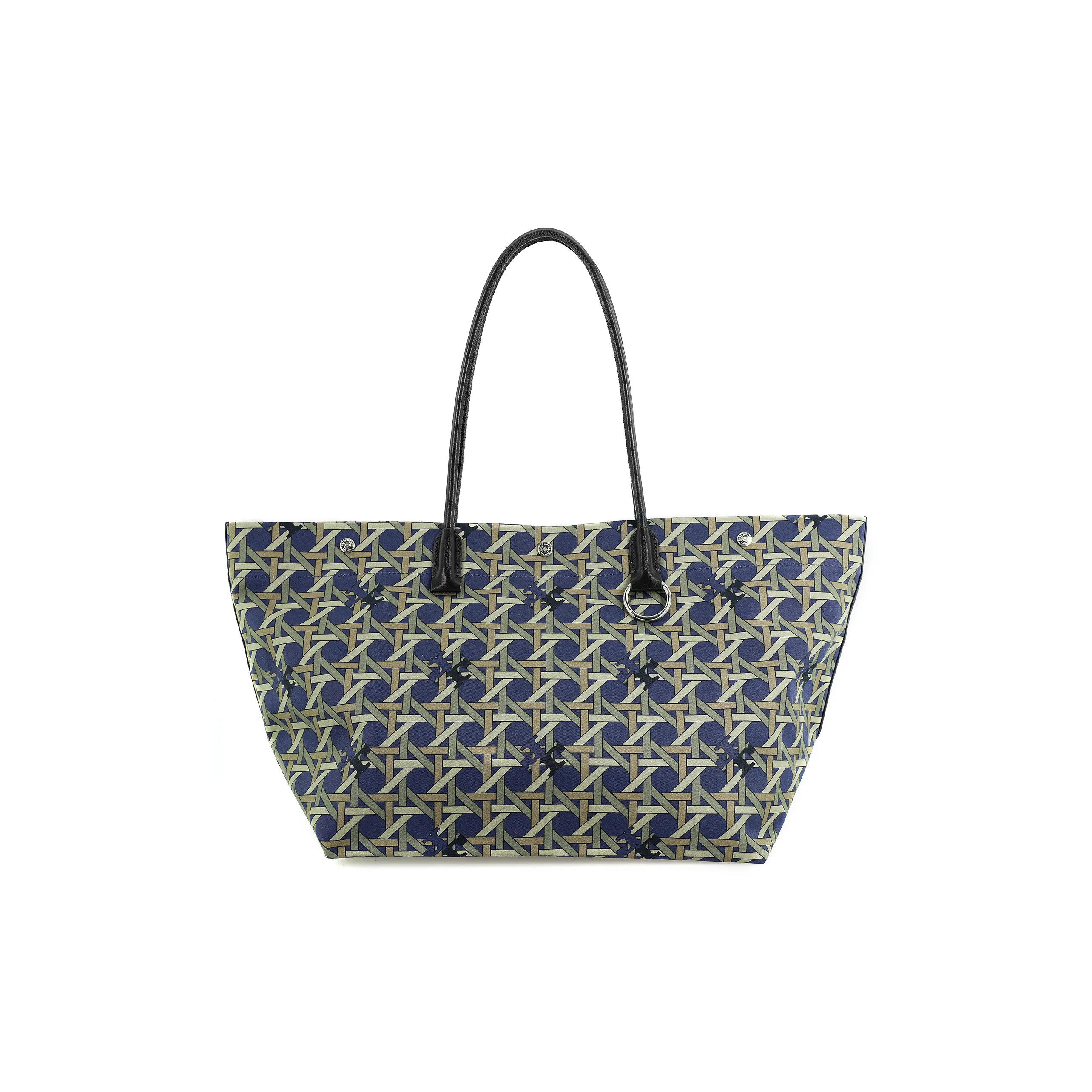 TORY BURCH Холст и кожа Комбинированная сумка-тоут сумка для покупок сумка через плечо женская морской синий