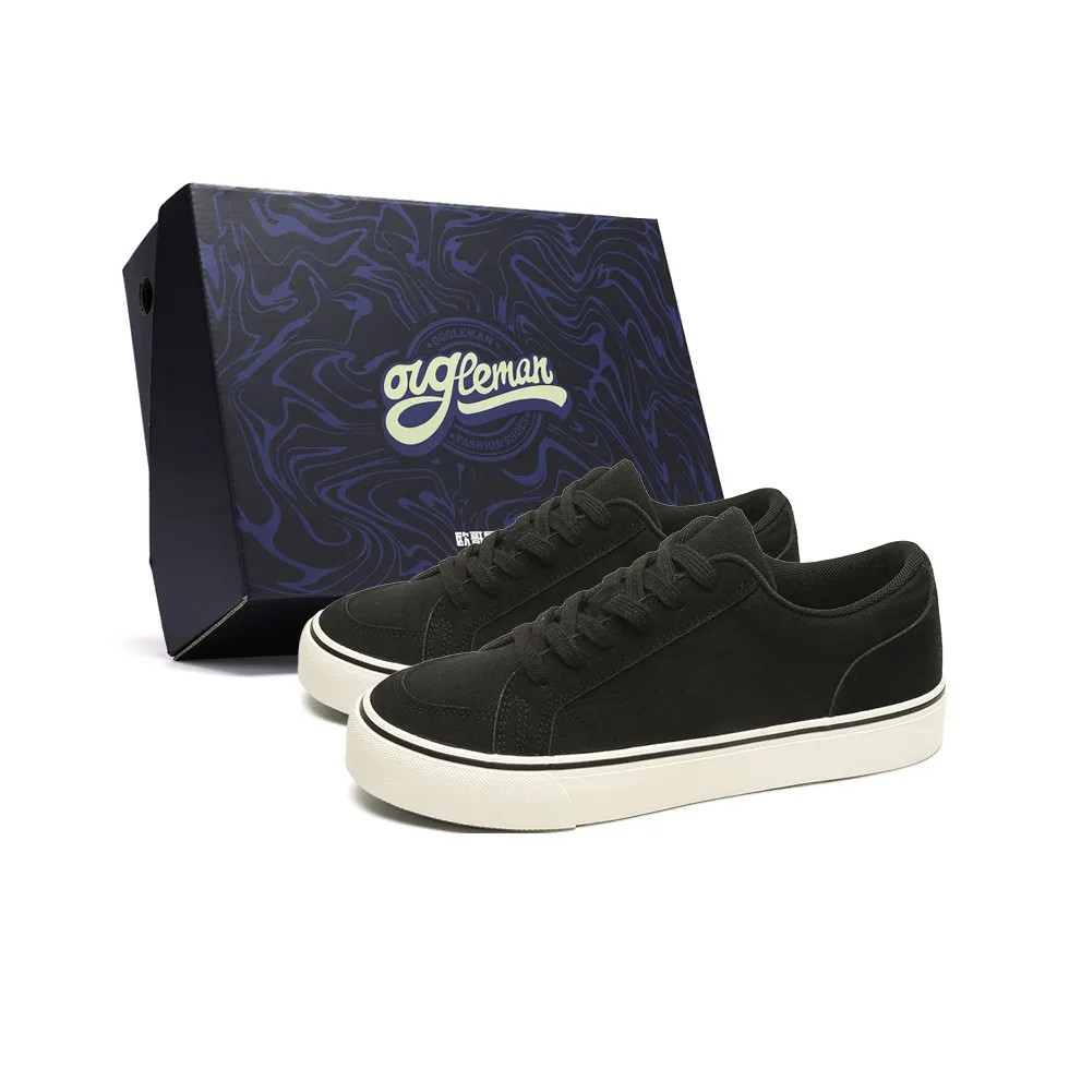 OUGLEMEN Износостойкий Легкий Дышащий и Противоскользящий. Низкий Топ Скейтборд Кроссовки Мужские