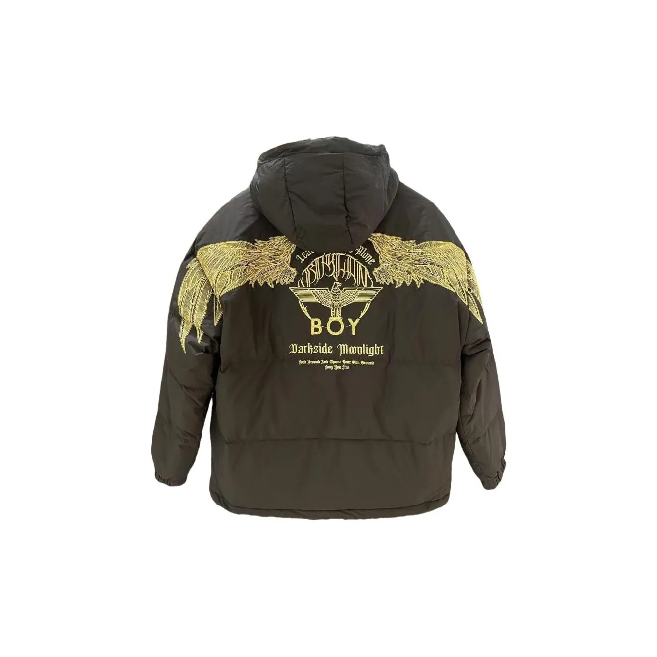 Boy London Пуховик Мужской Черный Основа с Золотой Вышивкой